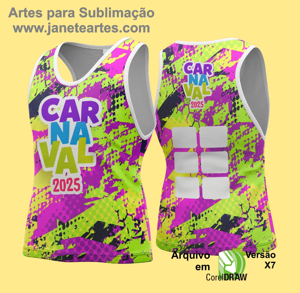 Arte Vetor Camisa Abadá de Carnaval 2025 - Modelo 159