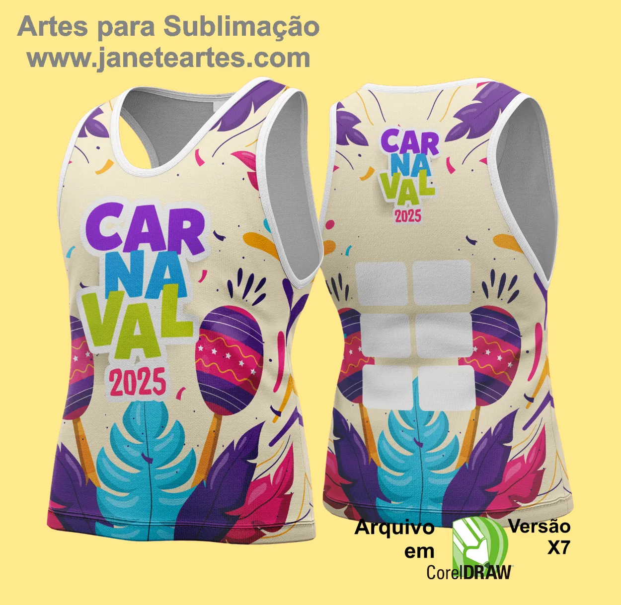 Arte Vetor Camisa Abadá de Carnaval 2025 - Modelo 161