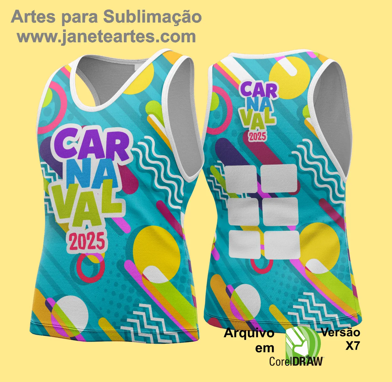 Arte Vetor Camisa Abadá de Carnaval 2025 - Modelo 162