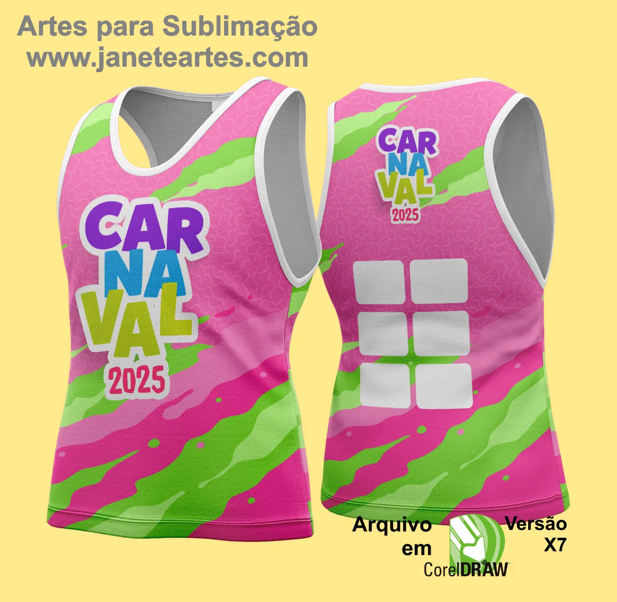 Arte Vetor Camisa Abadá de Carnaval 2025 - Modelo 163