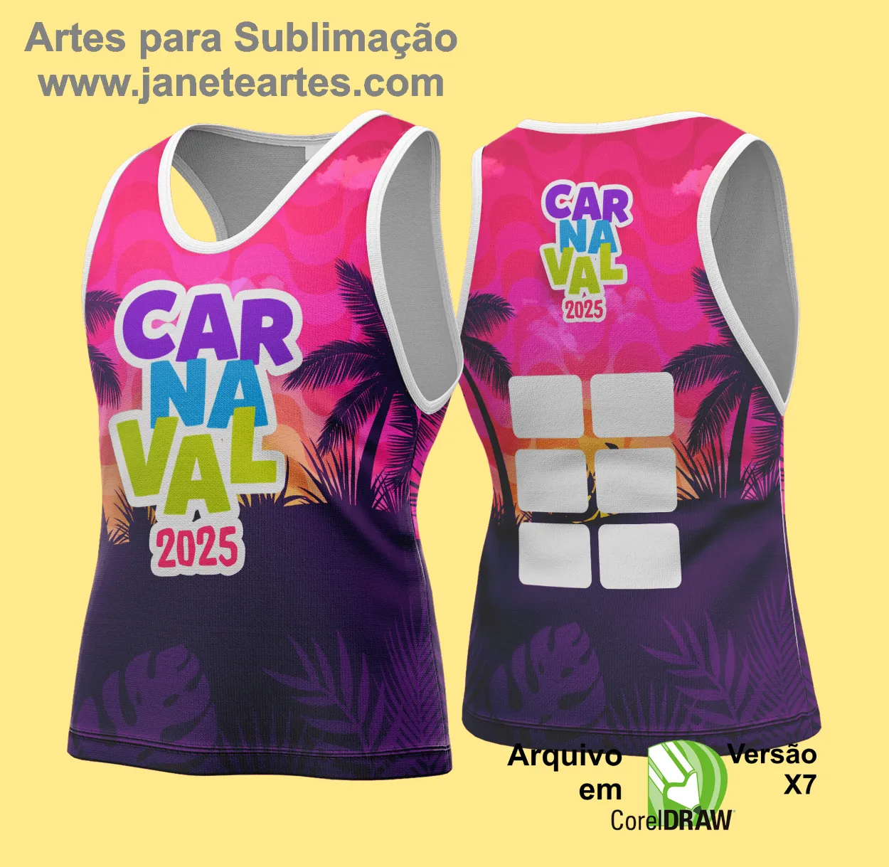 Arte Vetor Camisa Abadá de Carnaval 2025 - Modelo 164