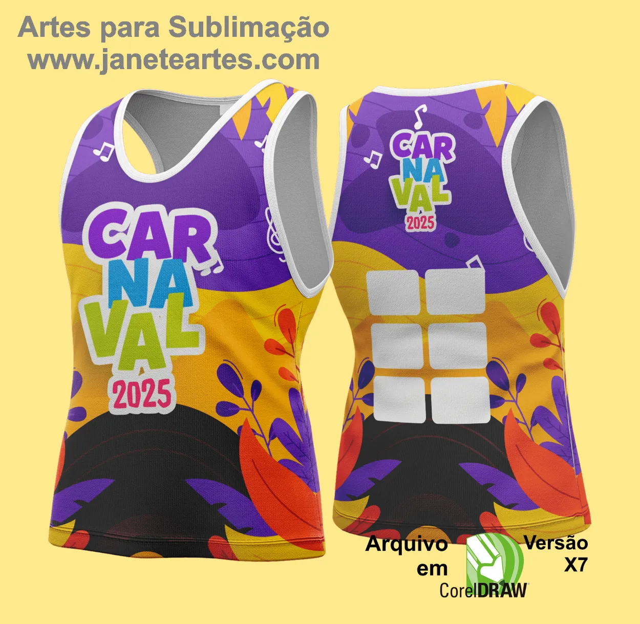 Arte Vetor Camisa Abadá de Carnaval 2025 - Modelo 165