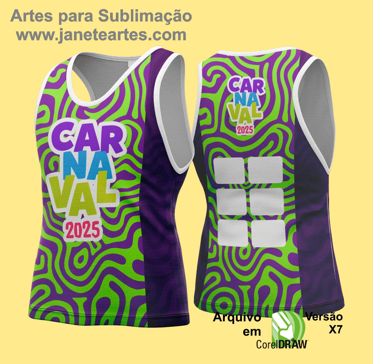 Arte Vetor Camisa Abadá de Carnaval 2025 - Modelo 166