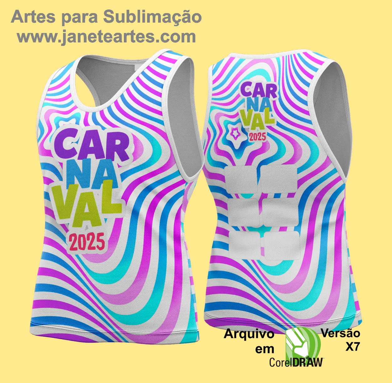 Arte Vetor Camisa Abadá de Carnaval 2025 - Modelo 167