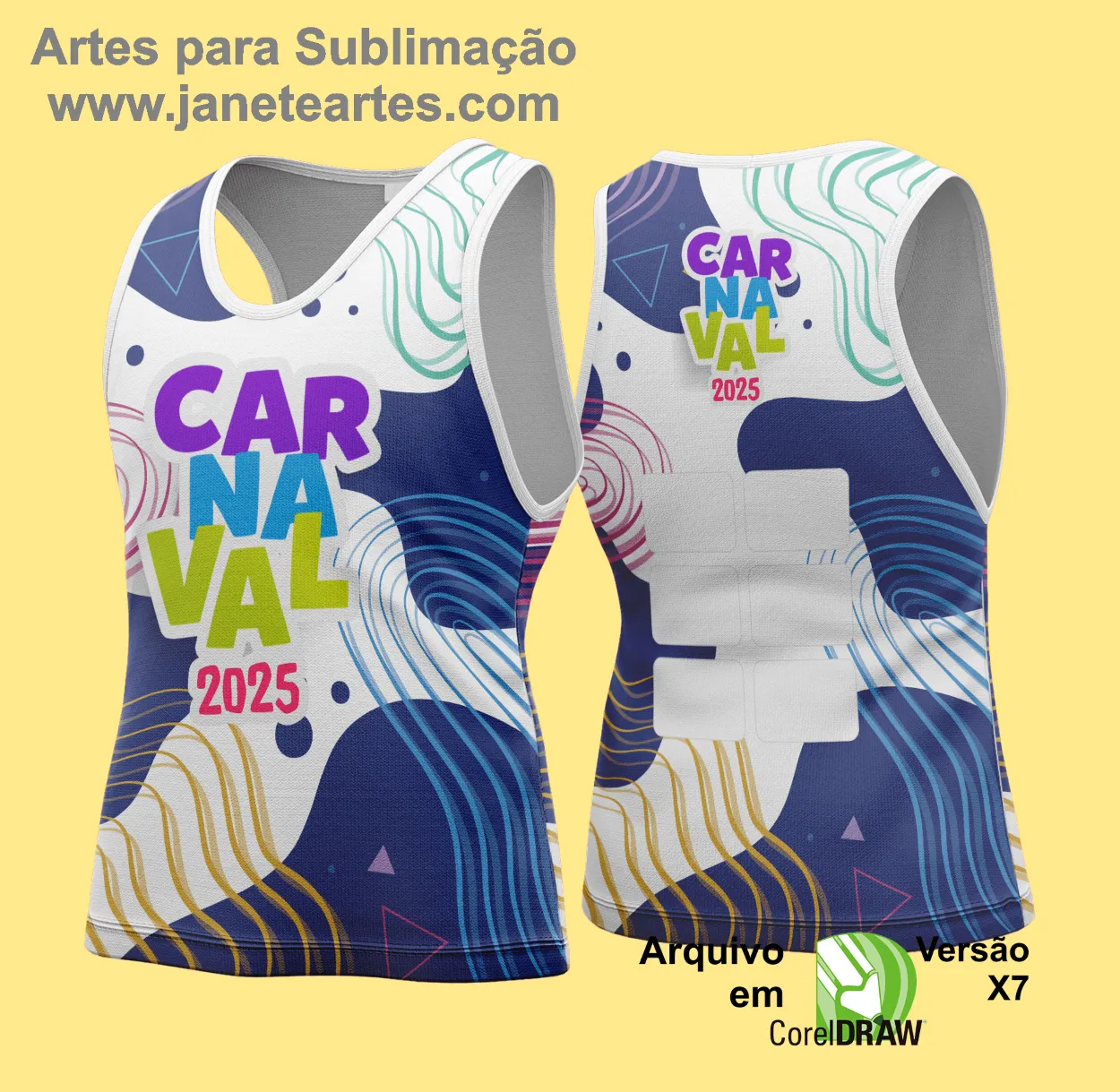 Arte Vetor Camisa Abadá de Carnaval 2025 - Modelo 172