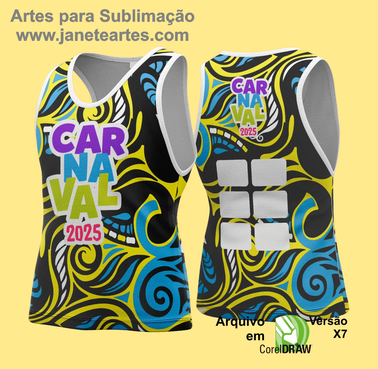 Arte Vetor Camisa Abadá de Carnaval 2025 - Modelo 173