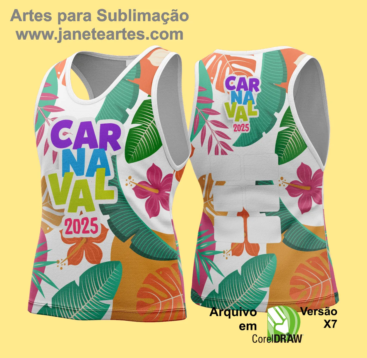 Arte Vetor Camisa Abadá de Carnaval 2025 - Modelo 175