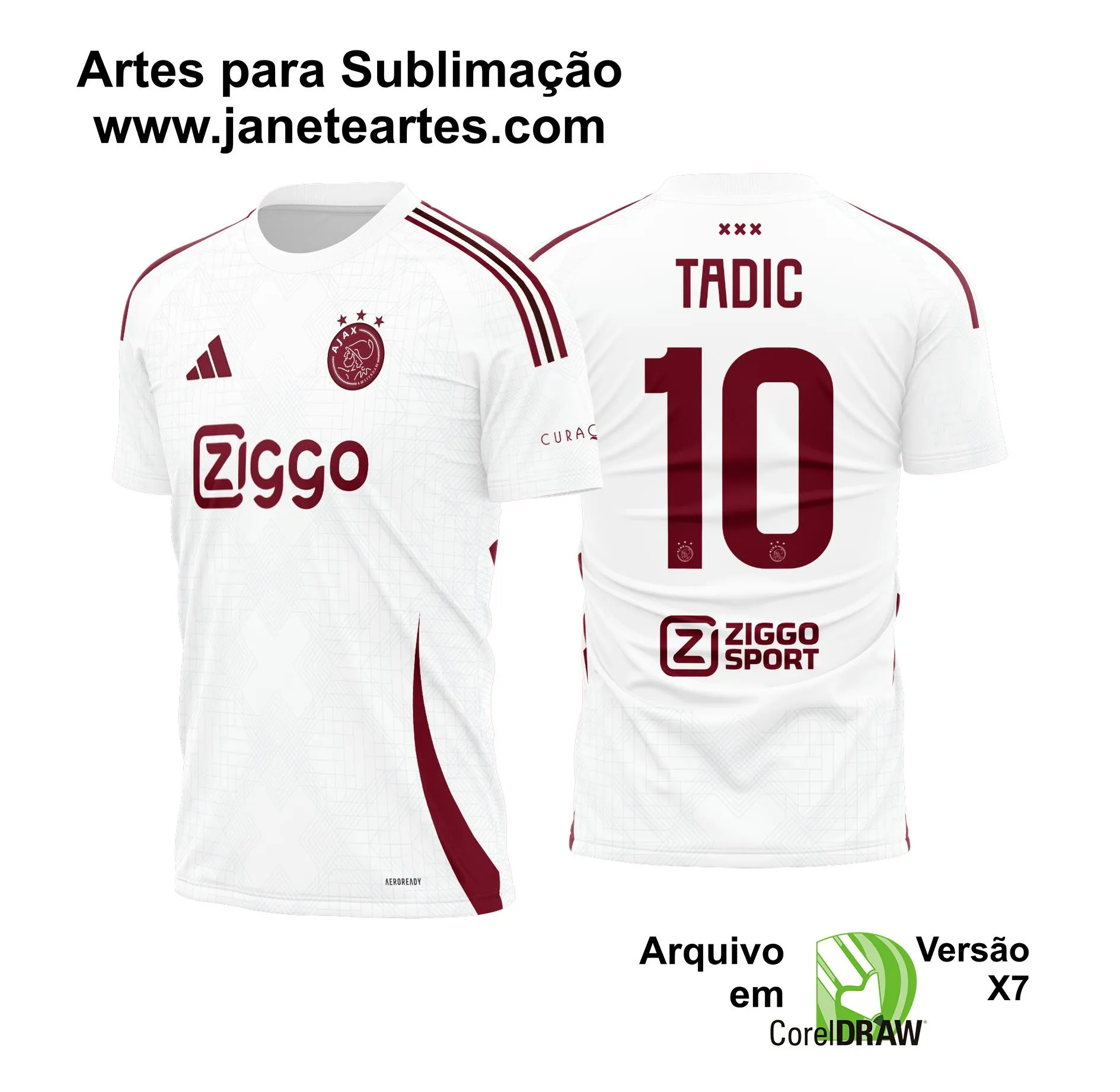 Arte Vetor Camisa Ajax Terceira 2024 - 2025