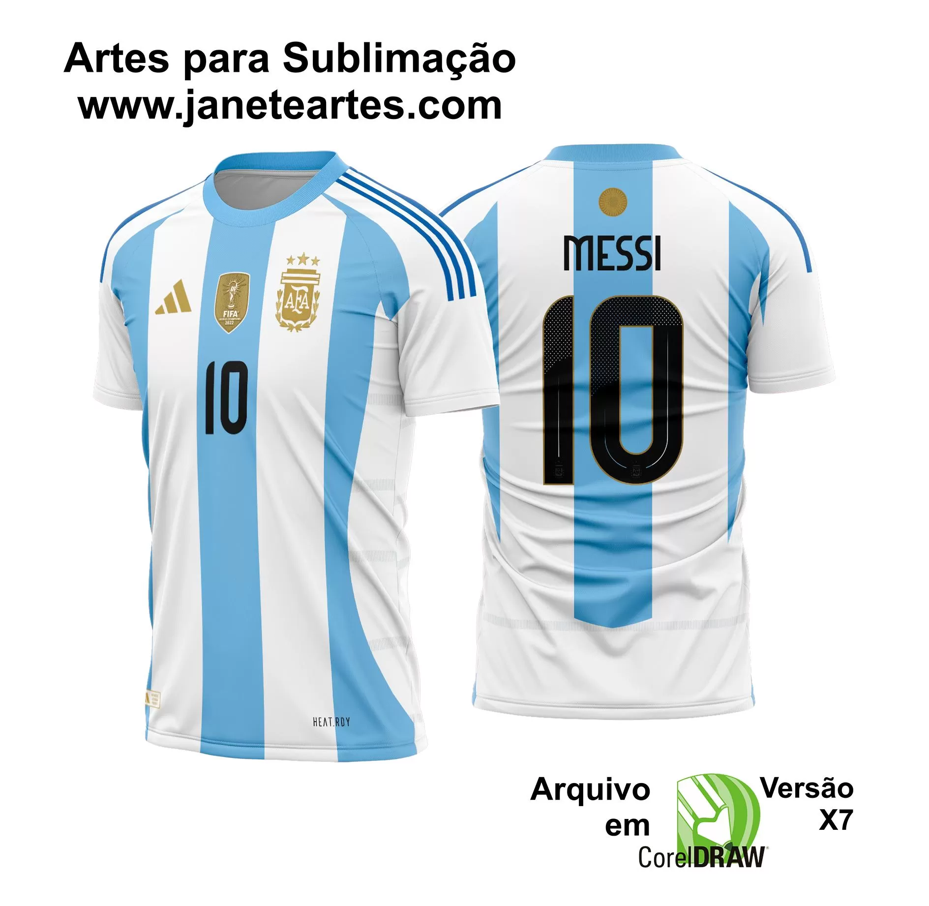 Arte Vetor Camisa Argentina Titular 2024 - 2025