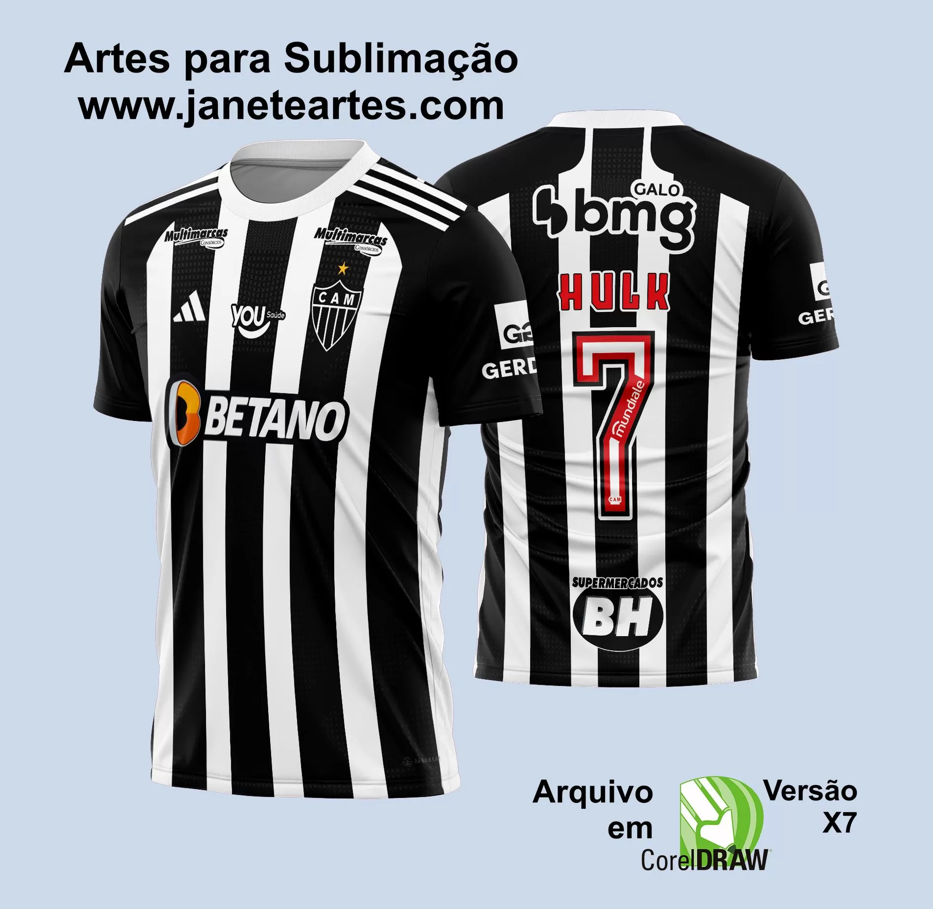 Arte Vetor Camisa Atlético Mineiro Titular 2024 - 2025
