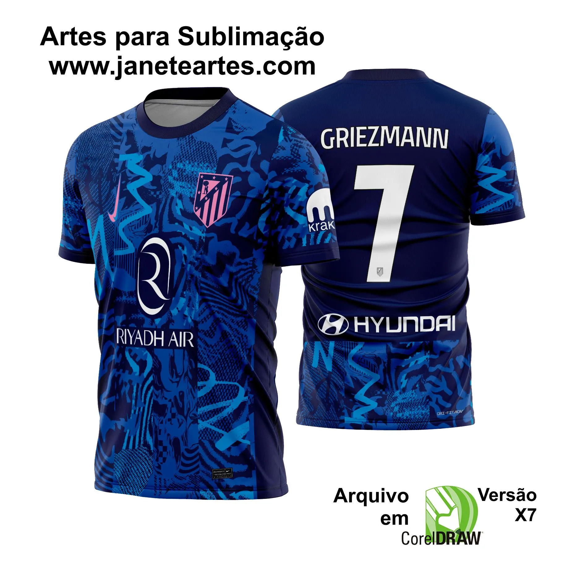 Arte Vetor Camisa Atletico de Madrid Terceira 2024 - 2025