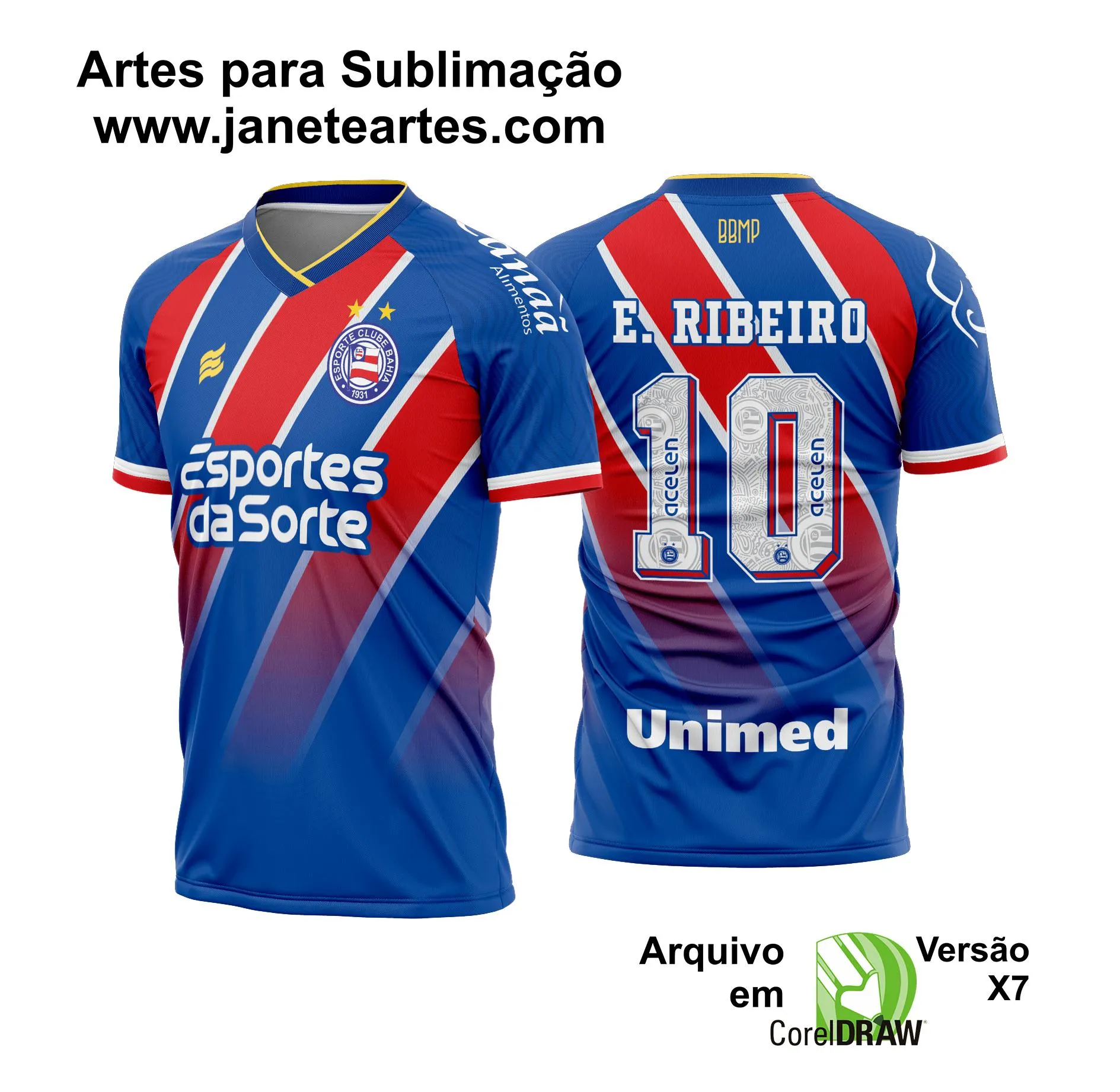 Arte Vetor Camisa Bahia Reserva 2024 - 2025