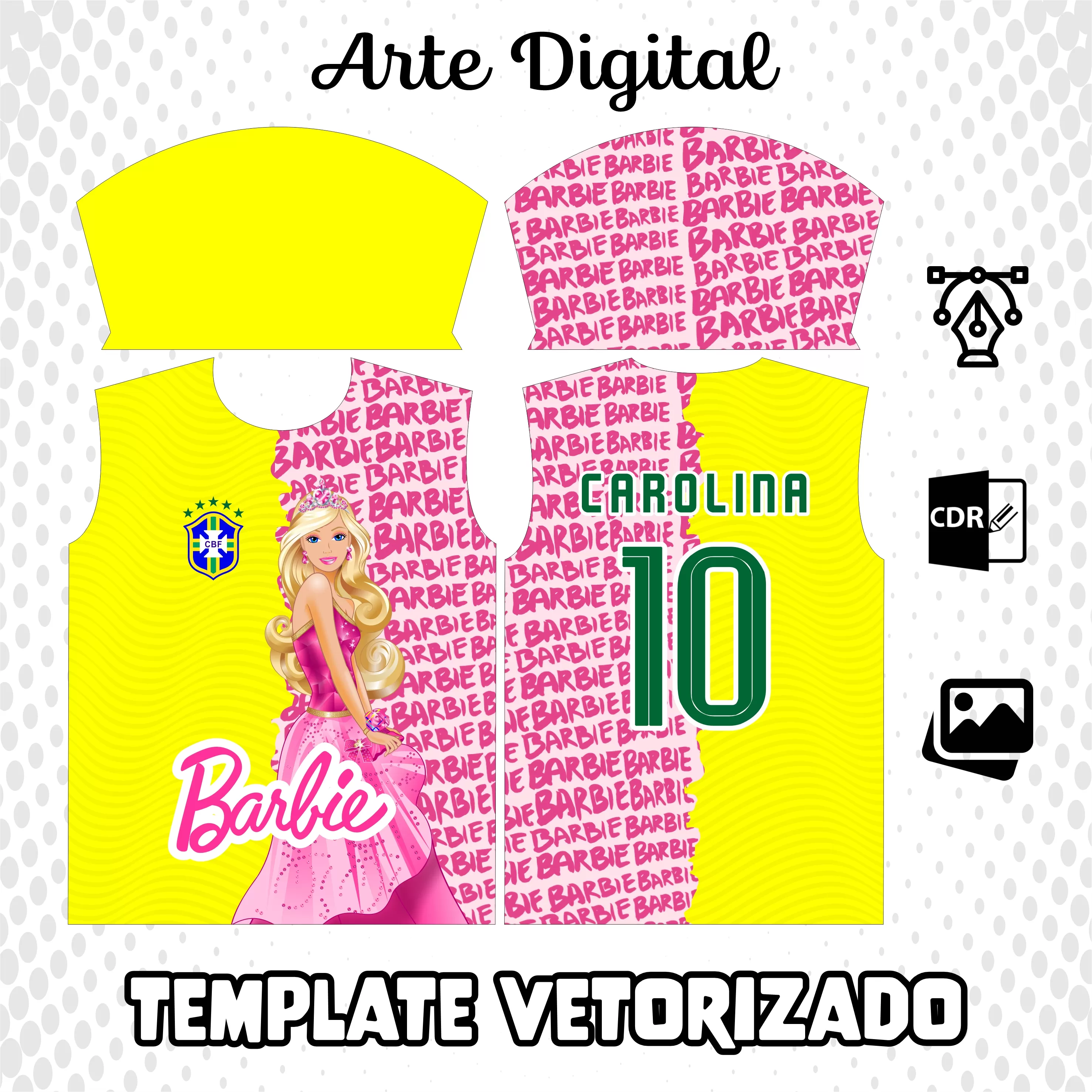 Arte Vetor Camisa Barbie Brasil 2023