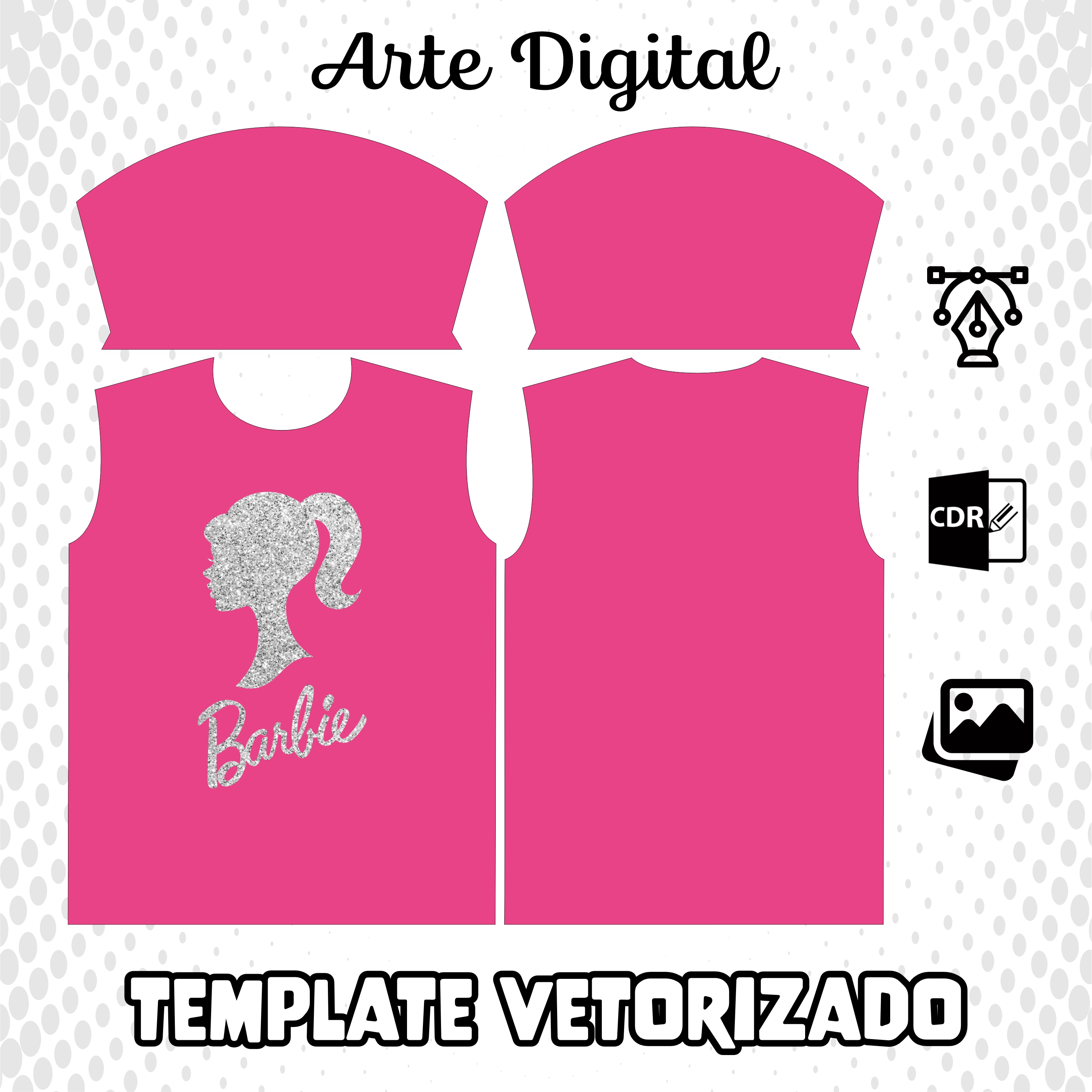 Arte Vetor Camisa Barbie Rosa 2023