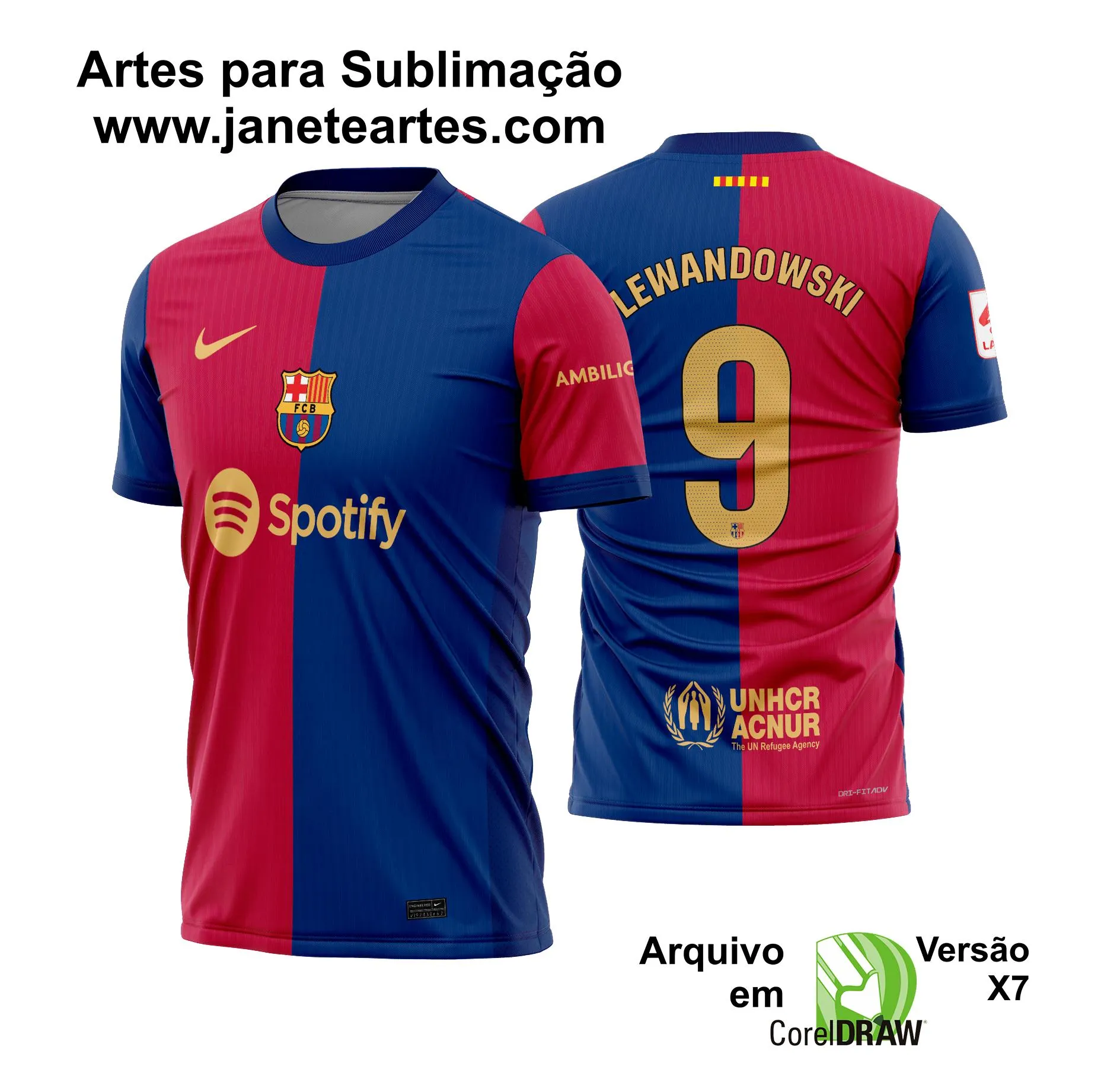 Arte Vetor Camisa Barcelona Titular 2024 - 2025