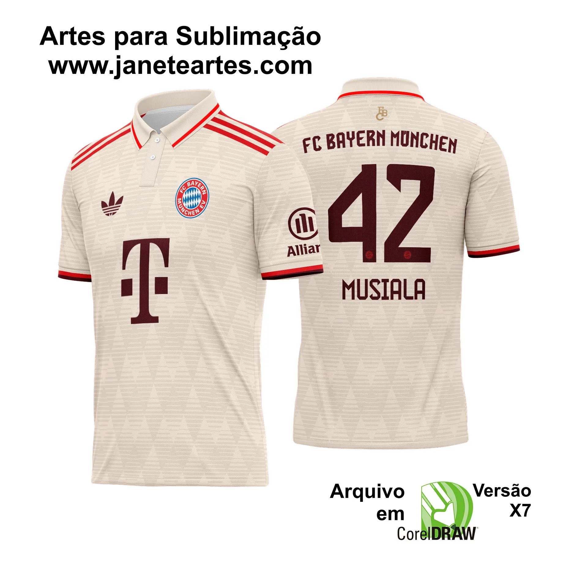 Arte Vetor Camisa Bayern de Munique Terceira 2024 - 2025