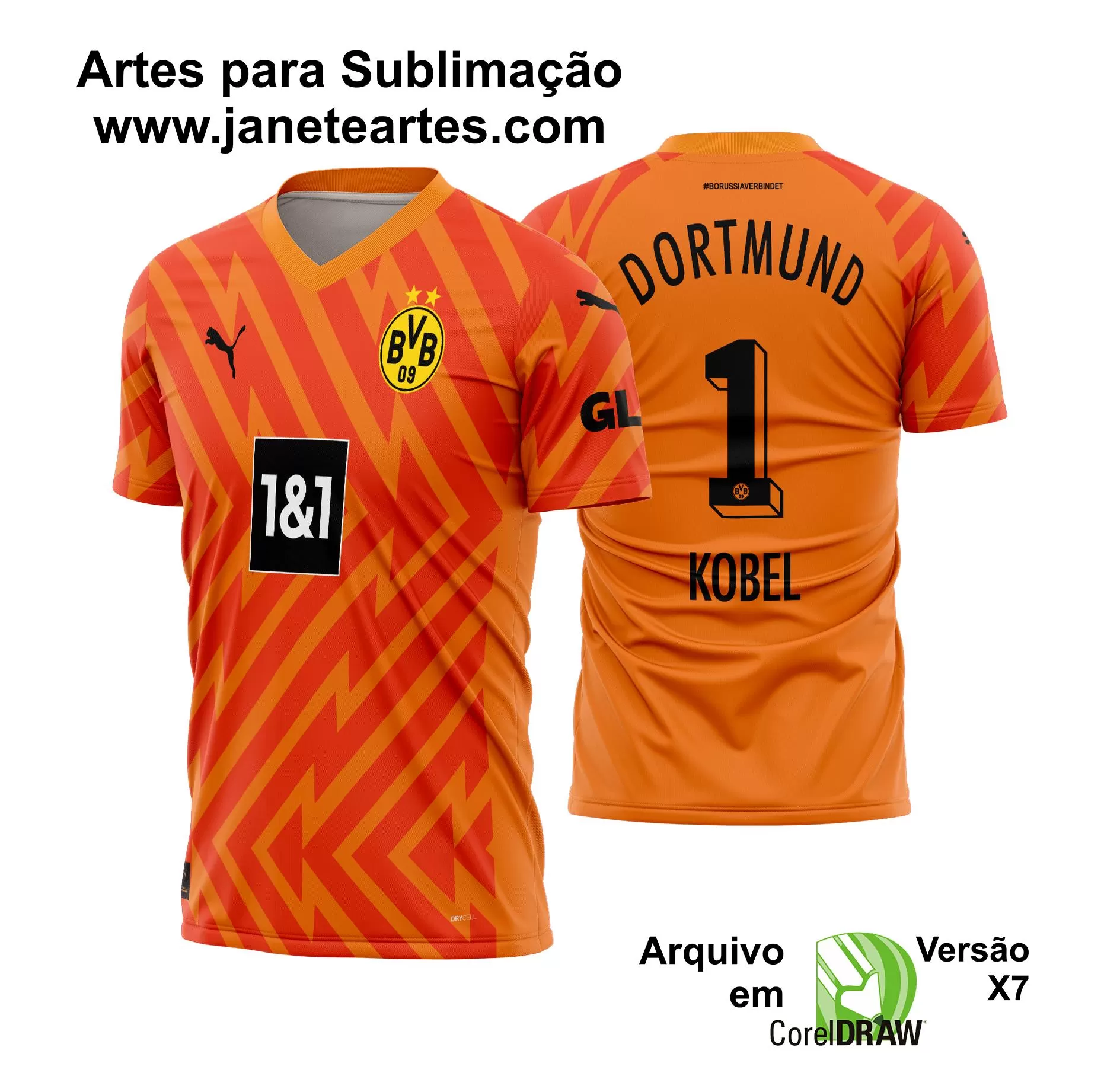 Arte Vetor Camisa Borussia Dortmund Goleiro II 2023 - 2024