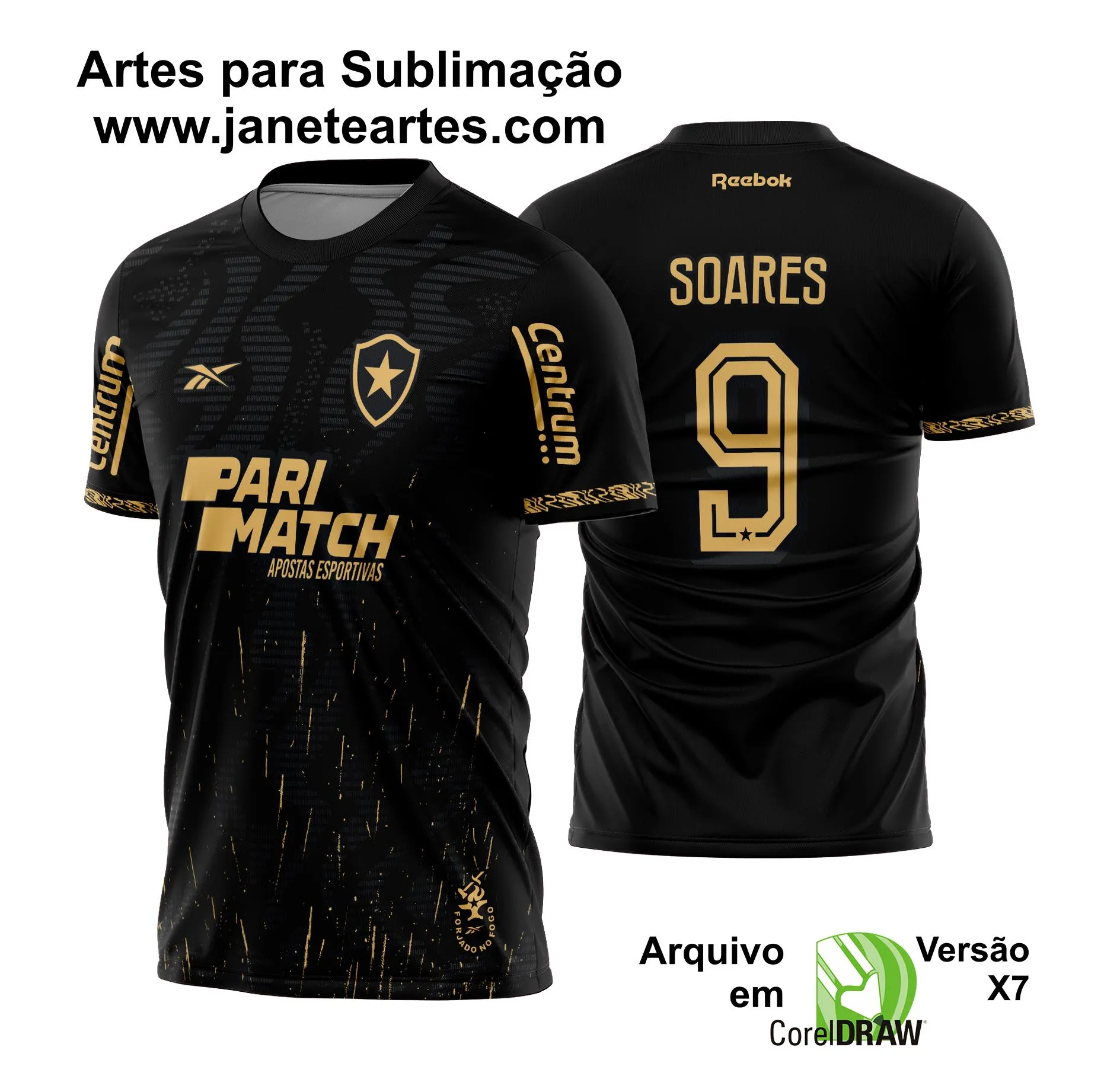 Arte Vetor Camisa Botafogo Reserva 2024 - 2025