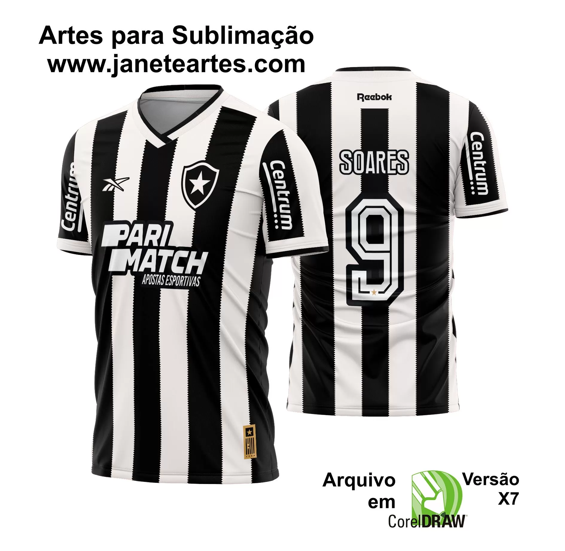 Arte Vetor Camisa Botafogo Titular 2024 - 2025