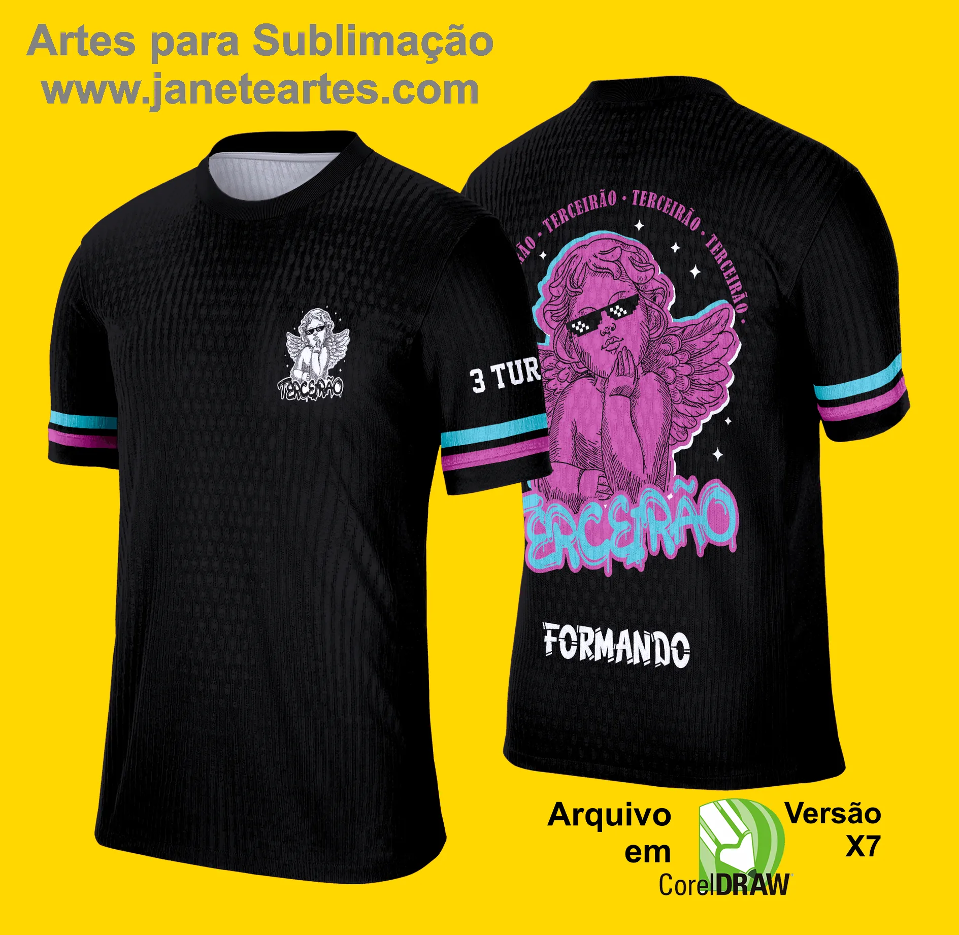 Arte Vetor Camisa Concluintes Terceirão 2025: Anjos