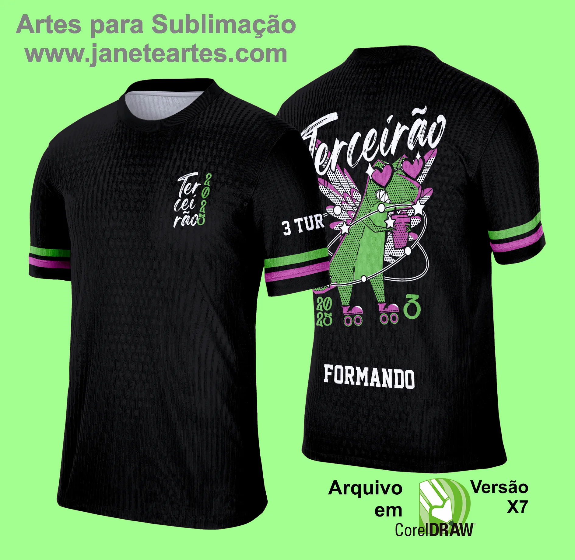 Arte Vetor Camisa Concluintes Terceirão 2025: DINO