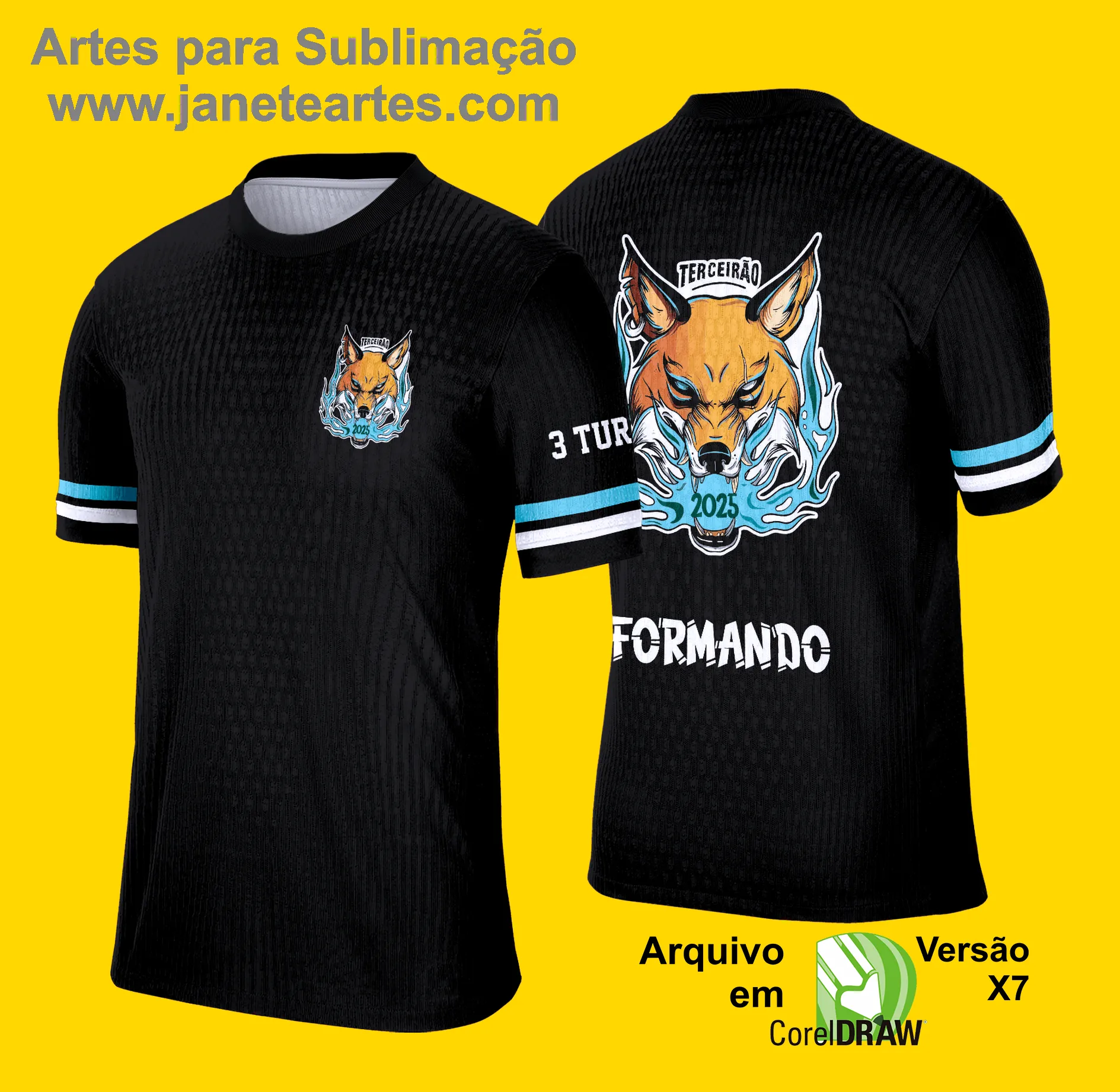 Arte Vetor Camisa Concluintes Terceirão 2025: LOBO