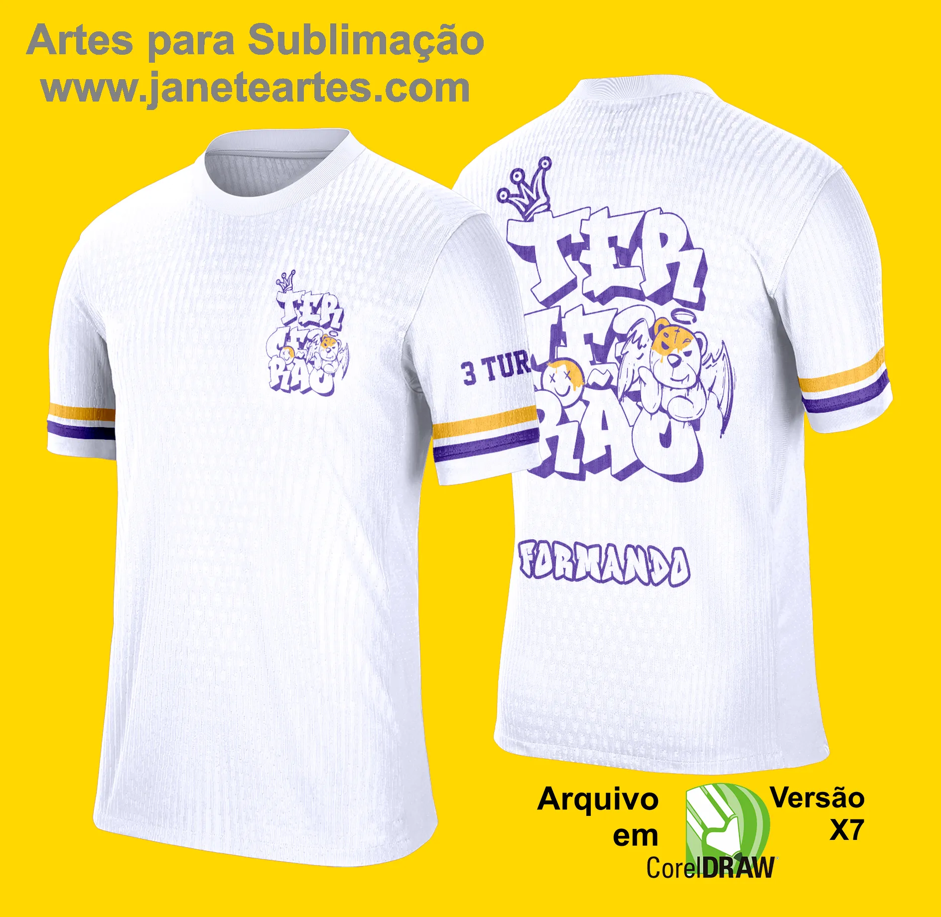 Arte Vetor Camisa Concluintes Terceirão 2025: Urso com Asas