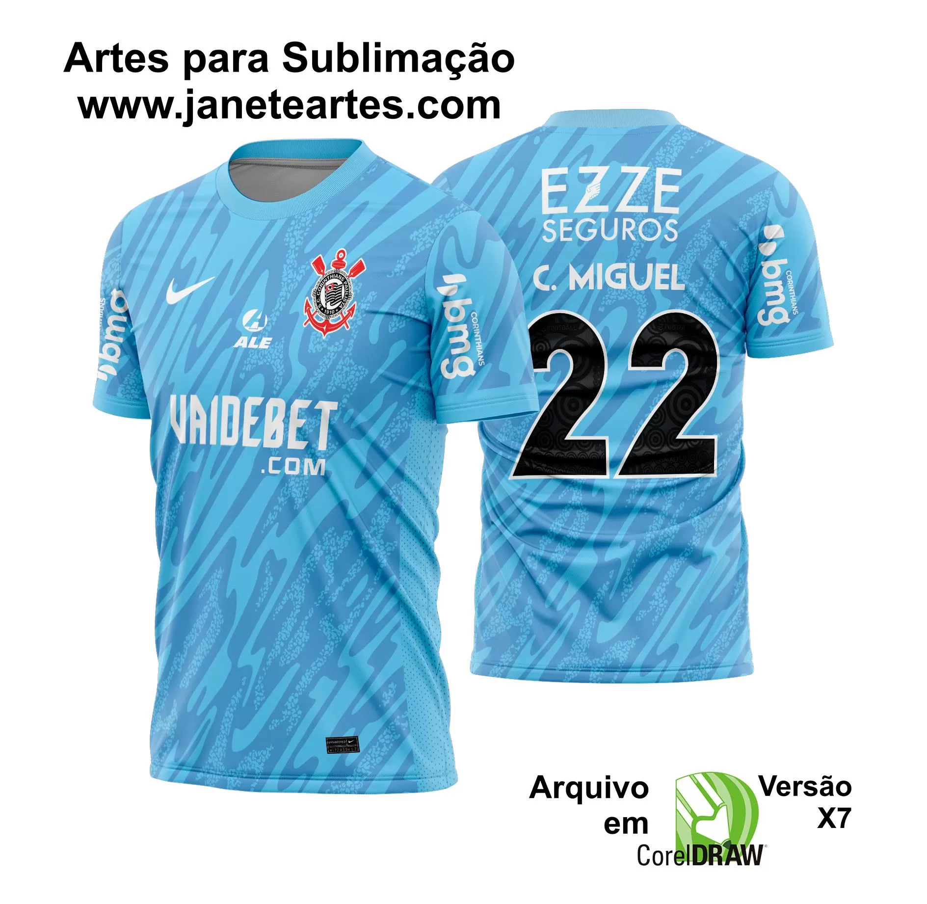 Arte Vetor Camisa Corinthians Goleiro  2024 - 2025