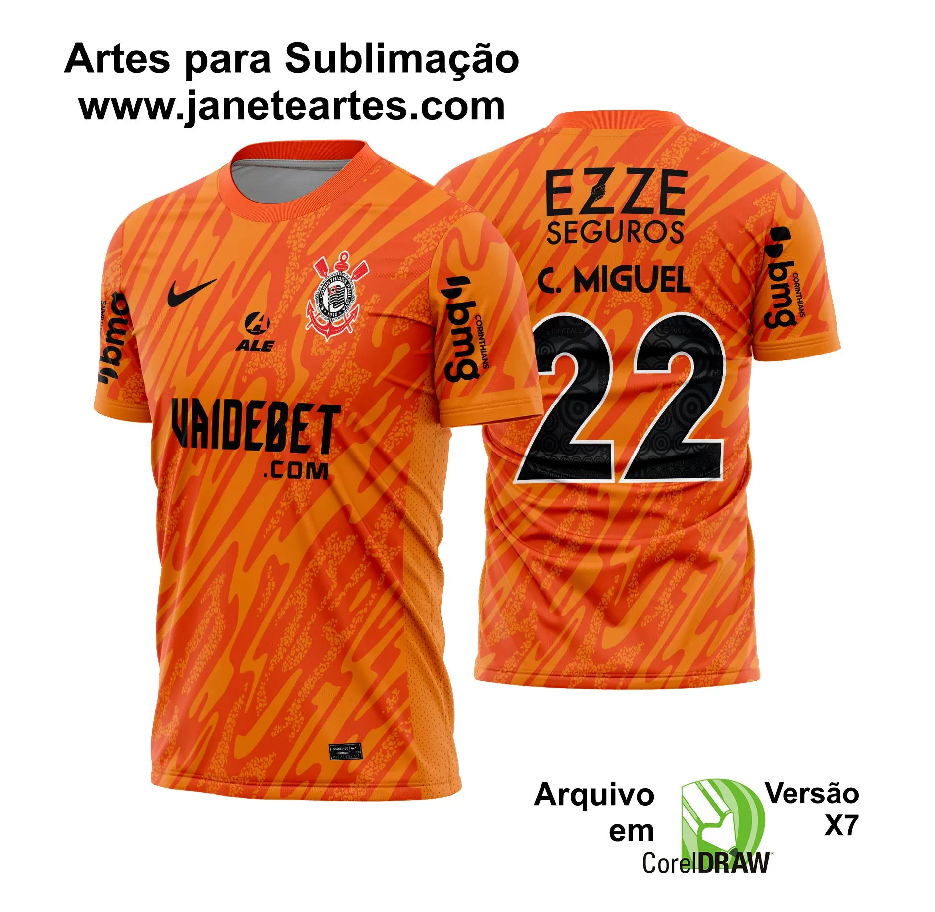 Arte Vetor Camisa Corinthians Goleiro  2024 - 2025