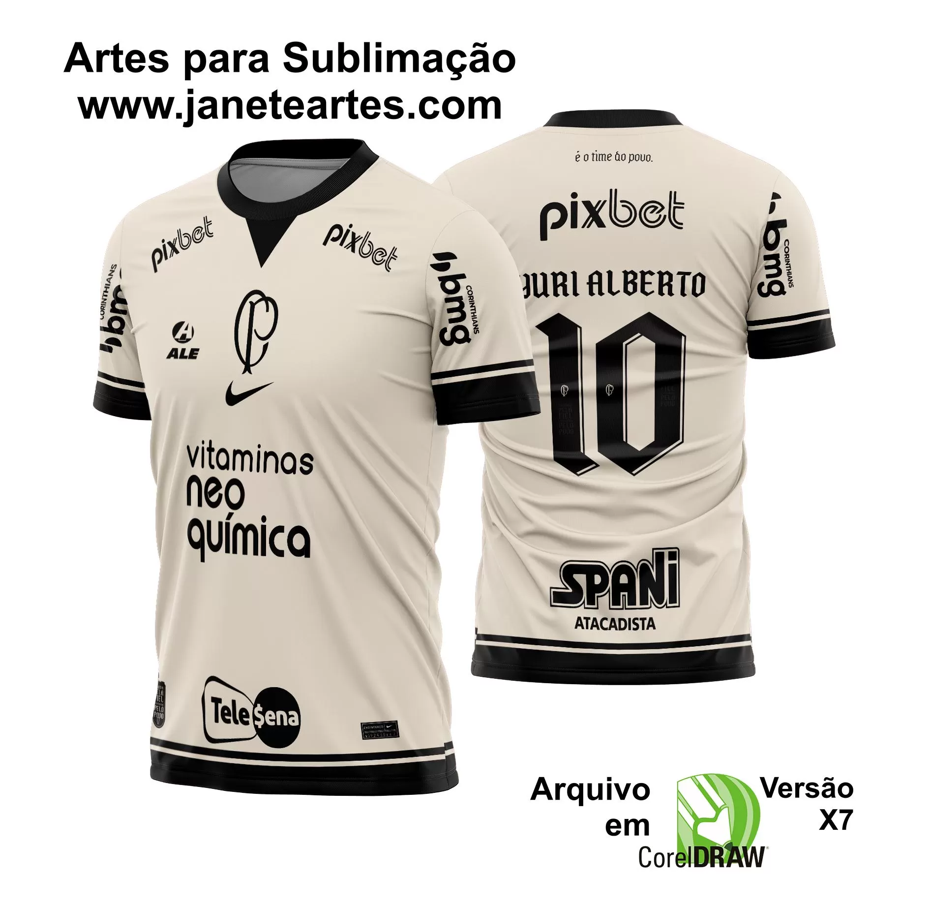 Arte Vetor Camisa Corinthians Quarta 2023 - 2024