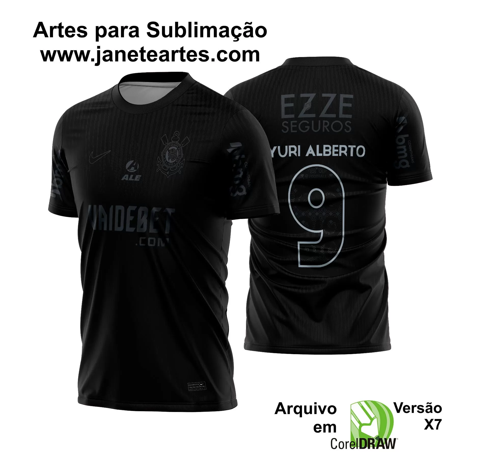 Arte Vetor Camisa Corinthians Reserva 2024 - 2025
