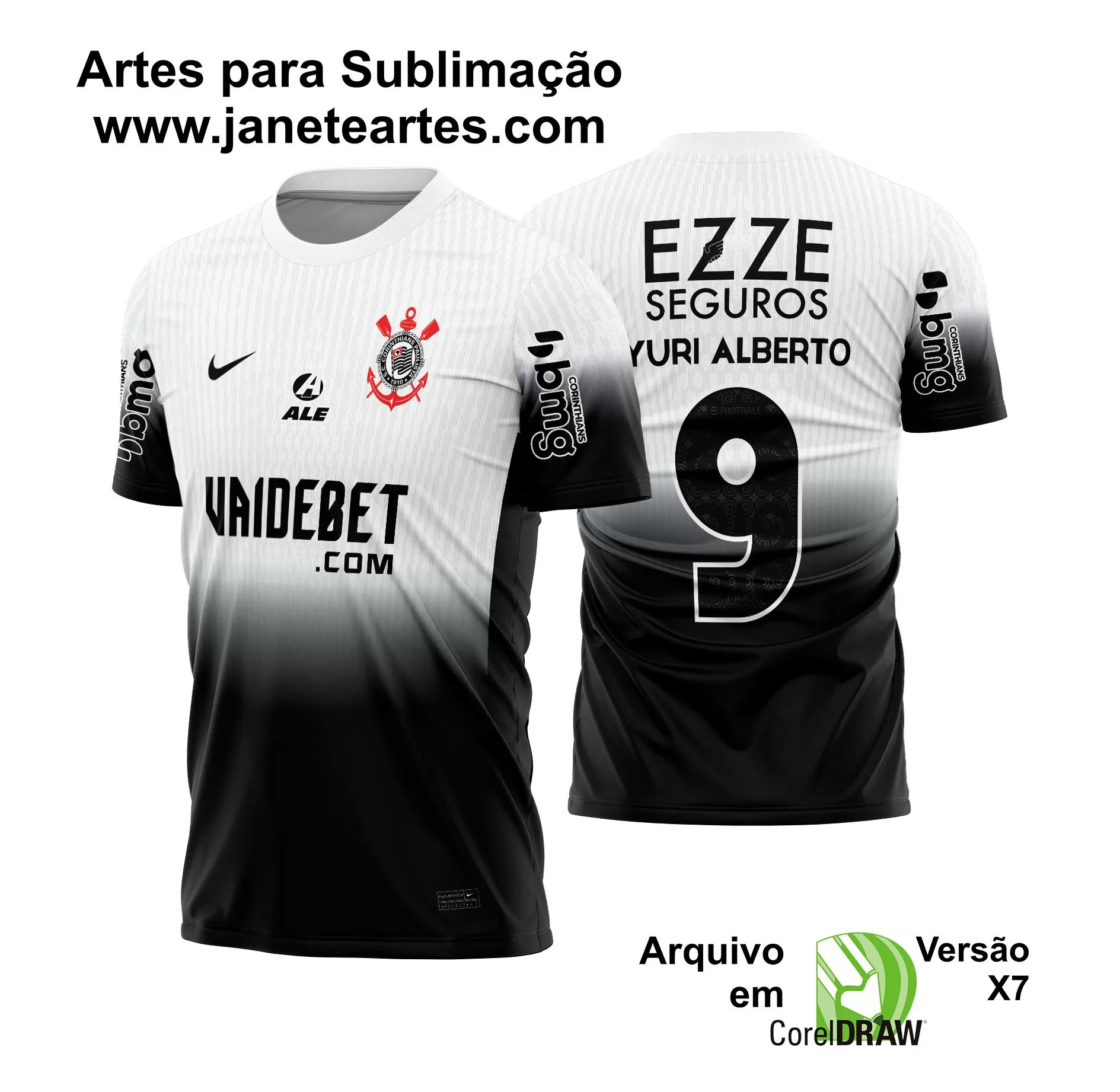Arte Vetor Camisa Corinthians Titular 2024 - 2025