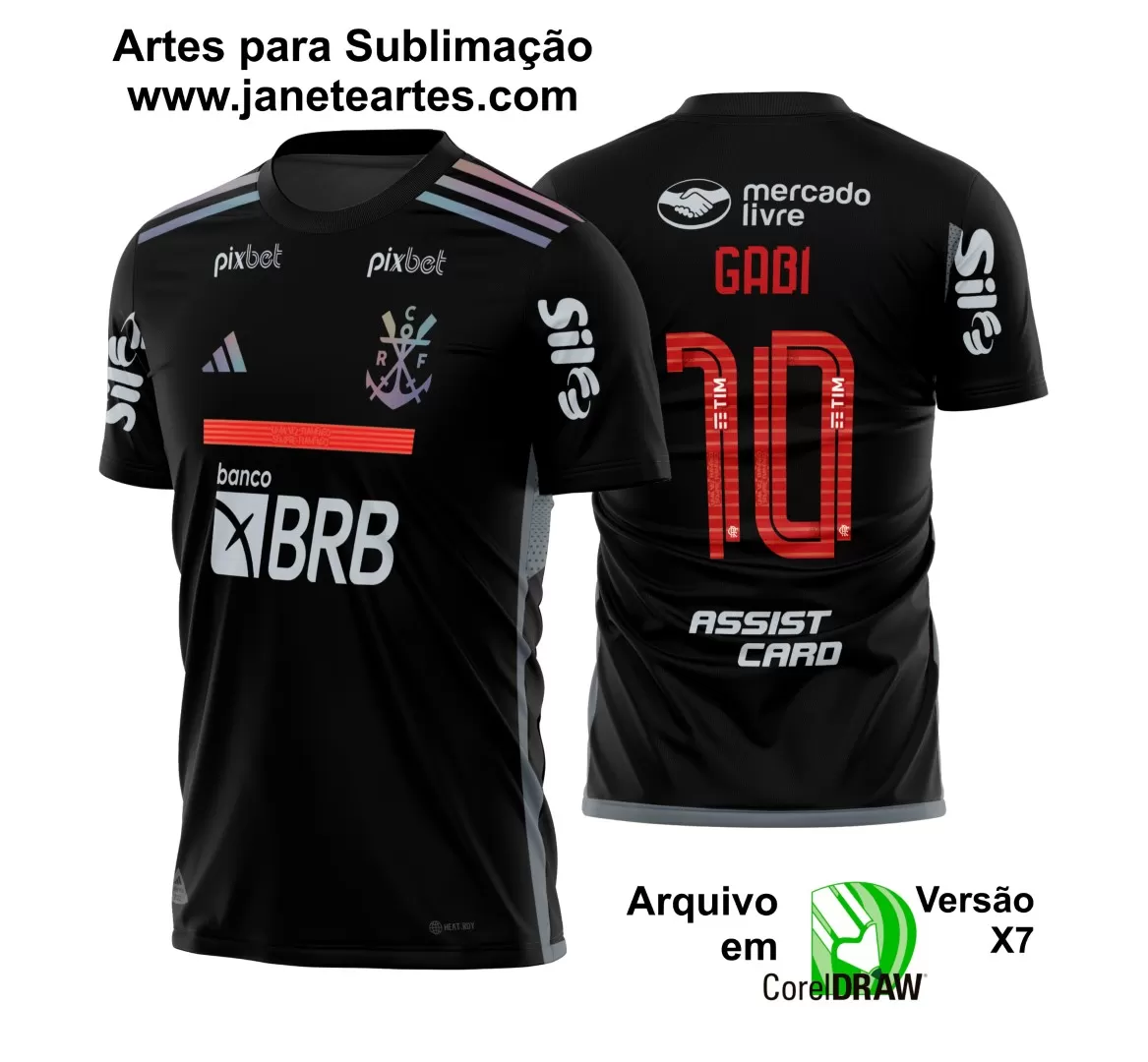 Arte Vetor Nova Camisa Flamengo Pré-Jogo 2024 - 2025