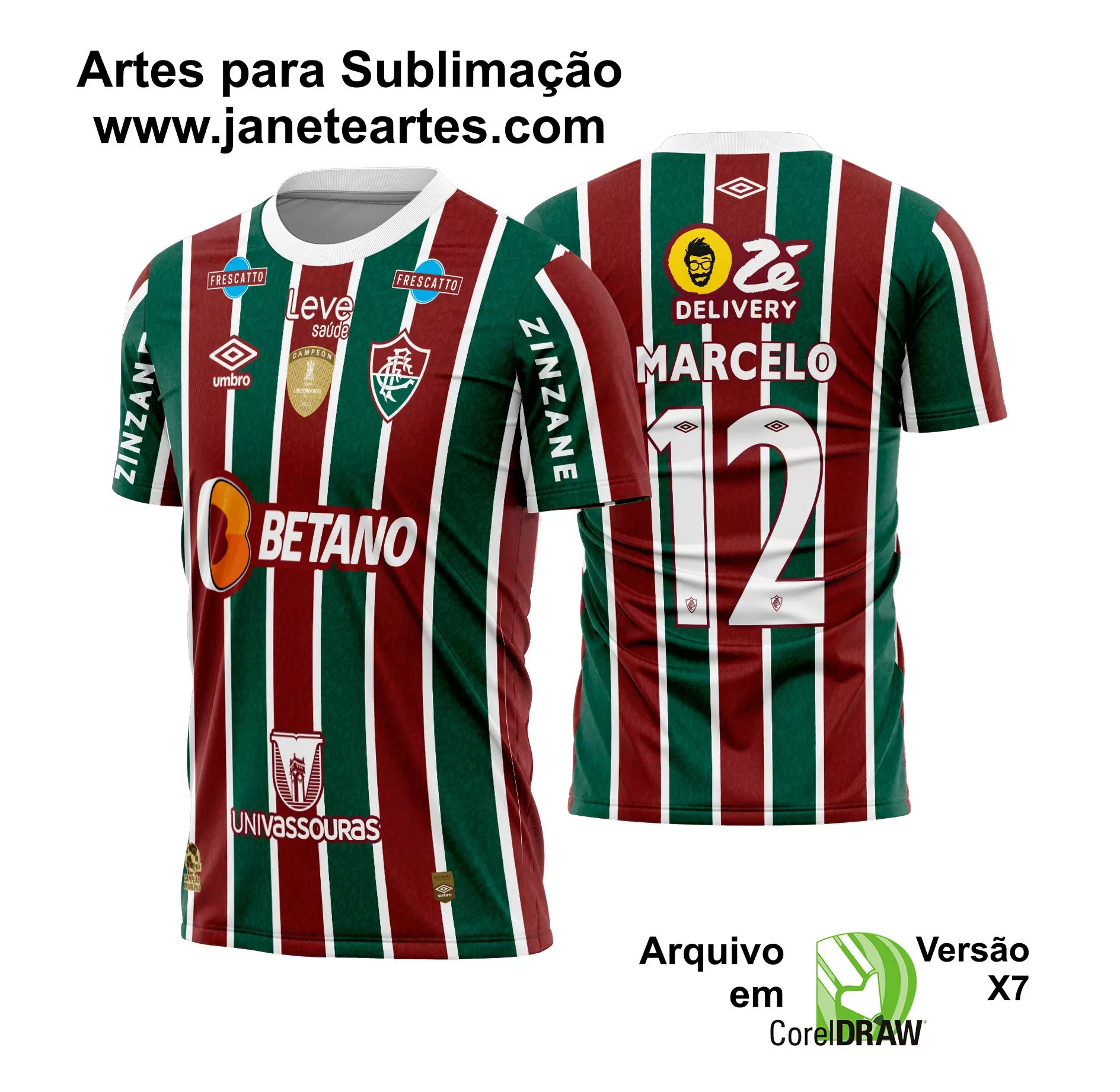 Arte Vetor Camisa Fluminense Titular 2024 - 2025
