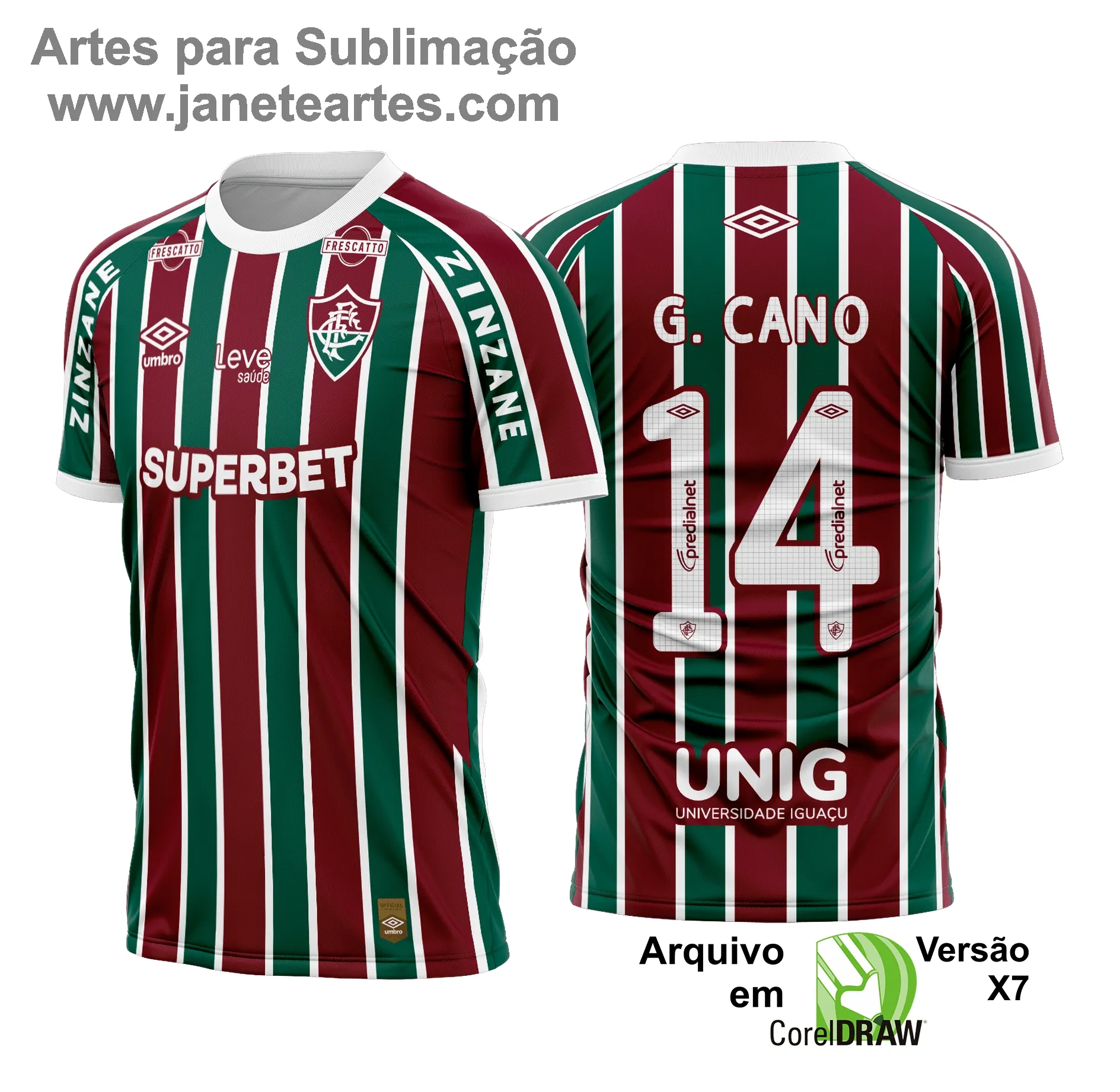 Arte Vetor Camisa Fluminense Titular 2025 - 2026