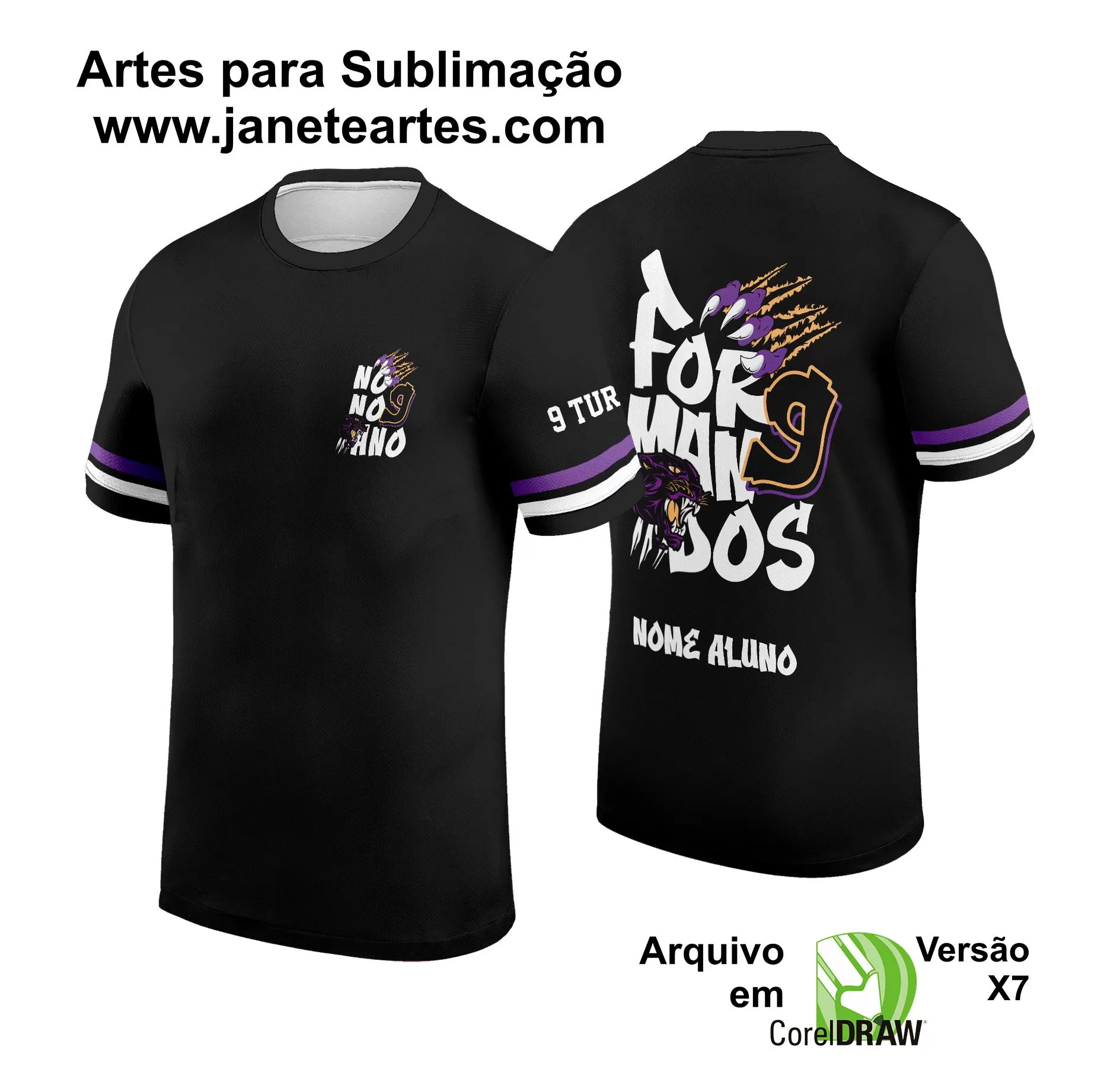 Arte Vetor Camisa Formandos Nono Ano 2024 - Pantera