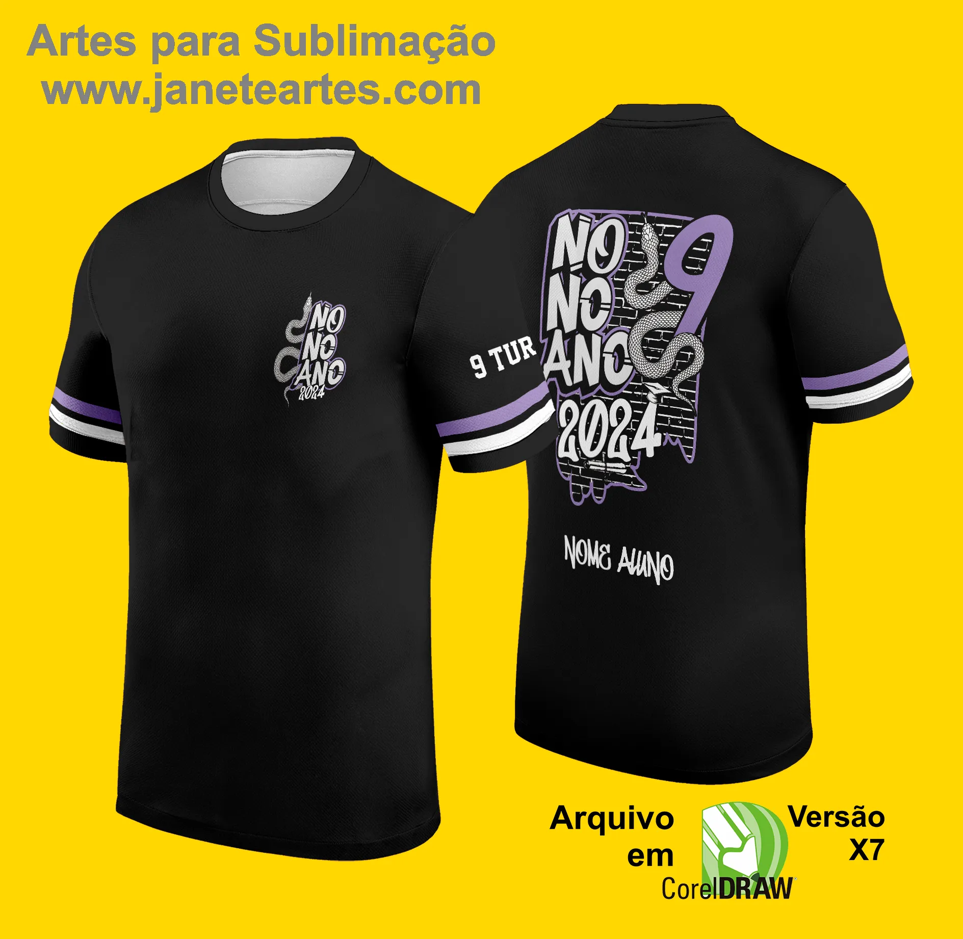 Arte Vetor Camisa Formandos Nono Ano 2025: Cobra no Muro