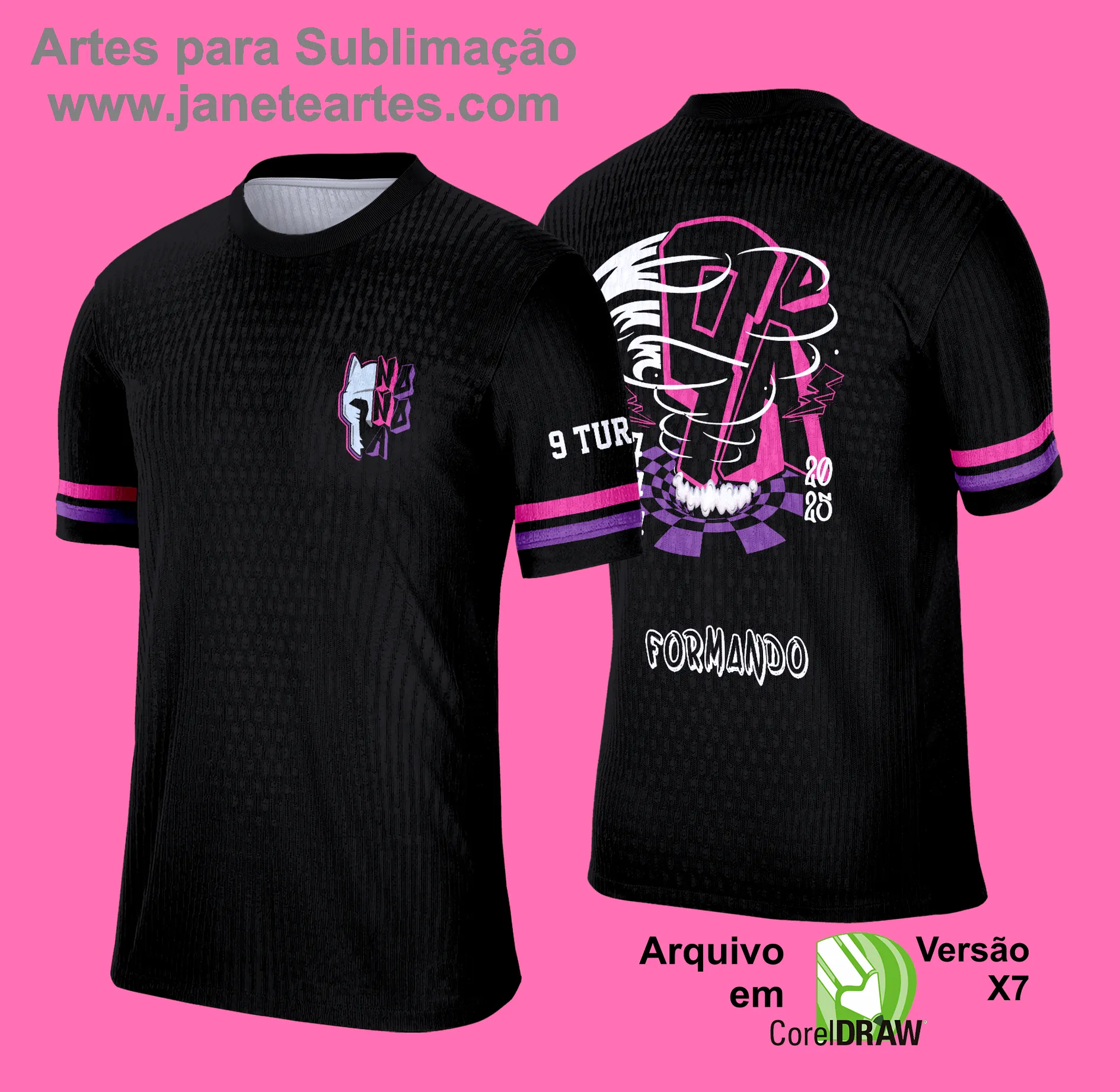 Arte Vetor Camisa Formandos Nono Ano 2025: Furacão