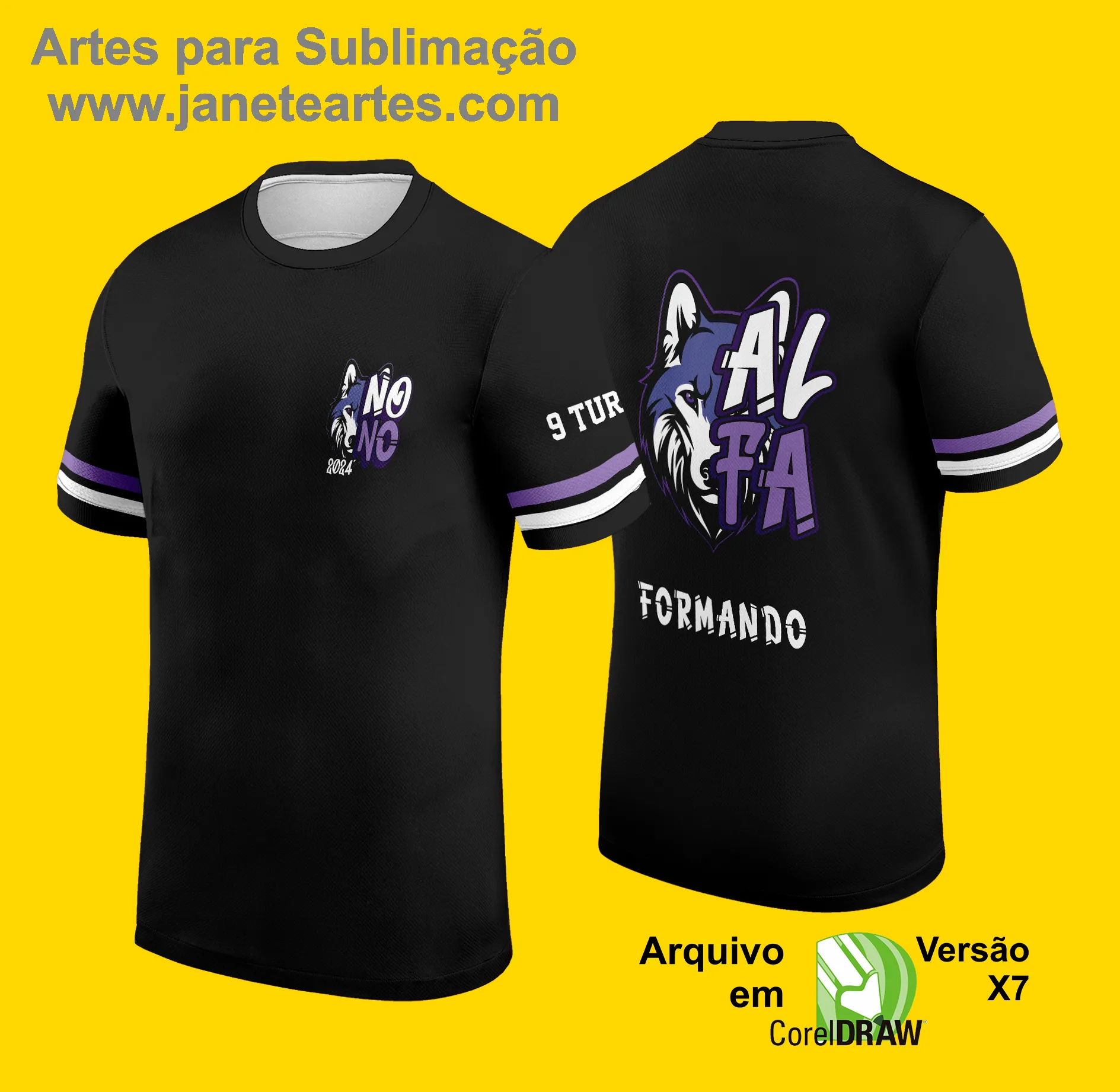 Arte Vetor Camisa Formandos Nono Ano 2025: Lobo