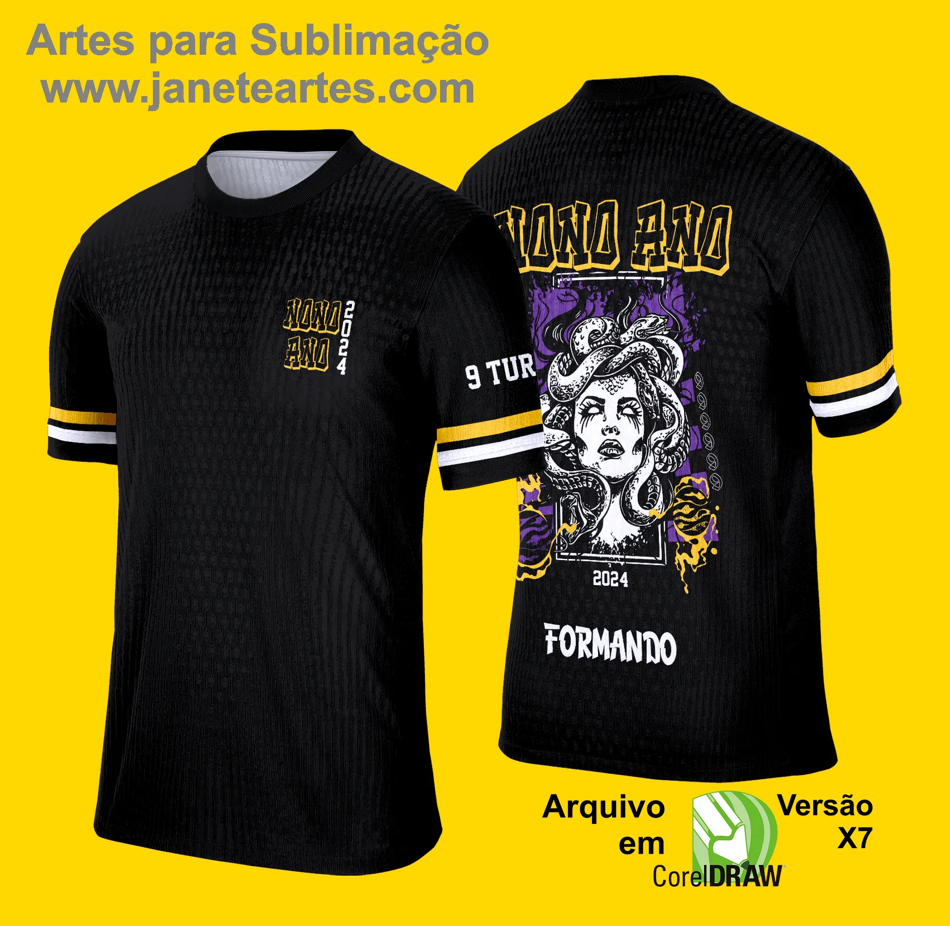 Arte Vetor Camisa Formandos Nono Ano 2025: Medusa