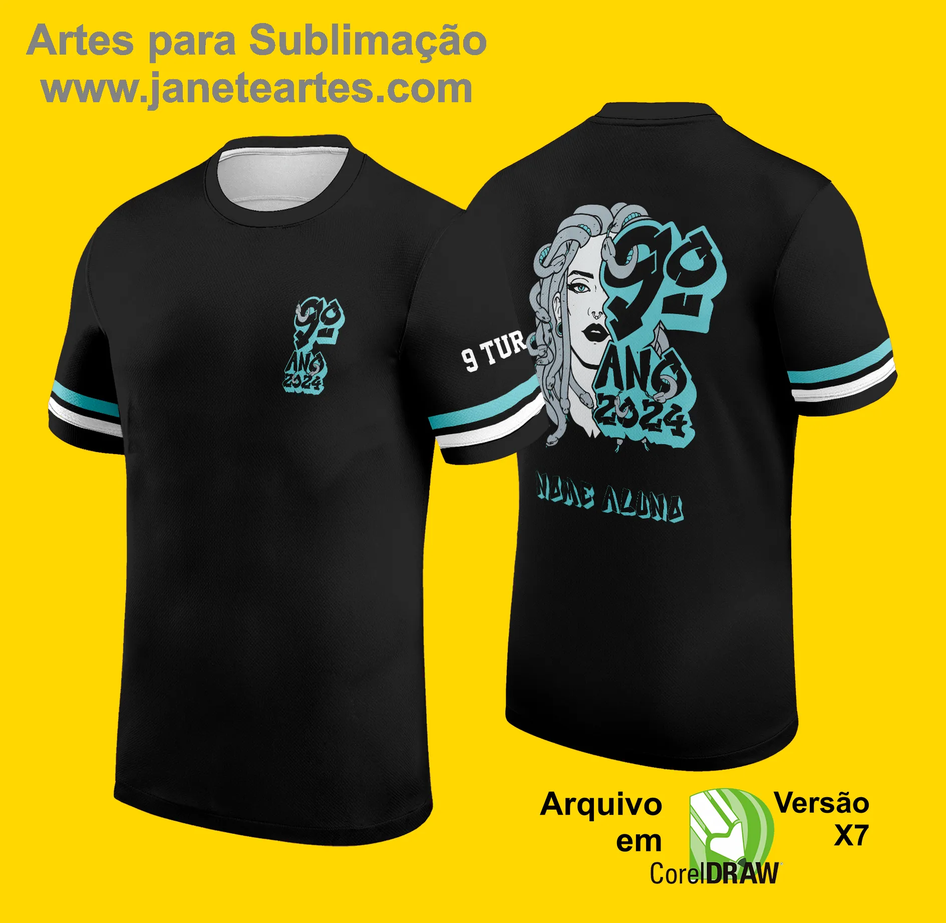 Arte Vetor Camisa Formandos Nono Ano 2025: Medusa