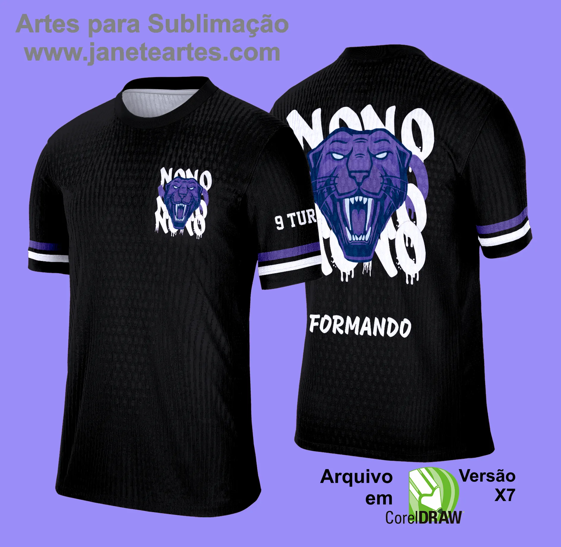 Arte Vetor Camisa Formandos Nono Ano 2025: Pantera