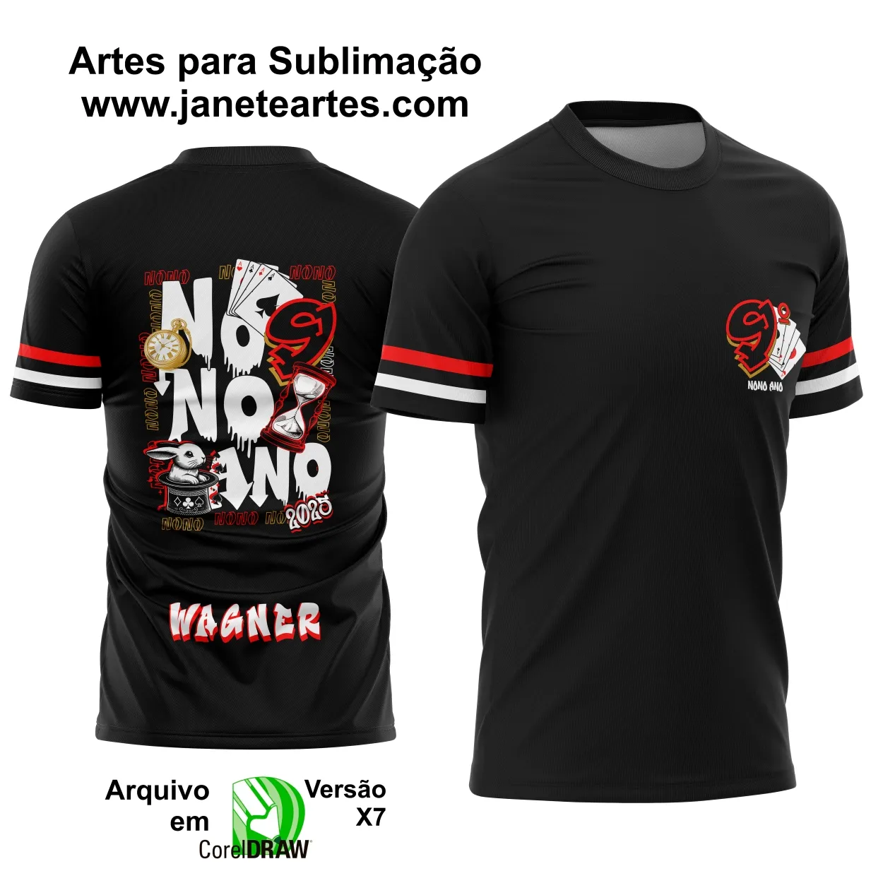 Arte Vetor Camisa Formandos Nono Ano Coelho e Cartas