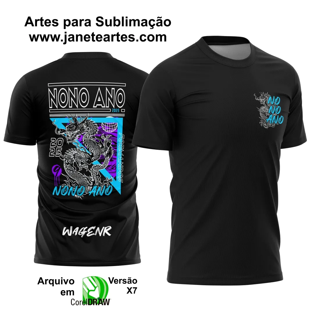 Arte Vetor Camisa Formandos Nono Ano Dragão