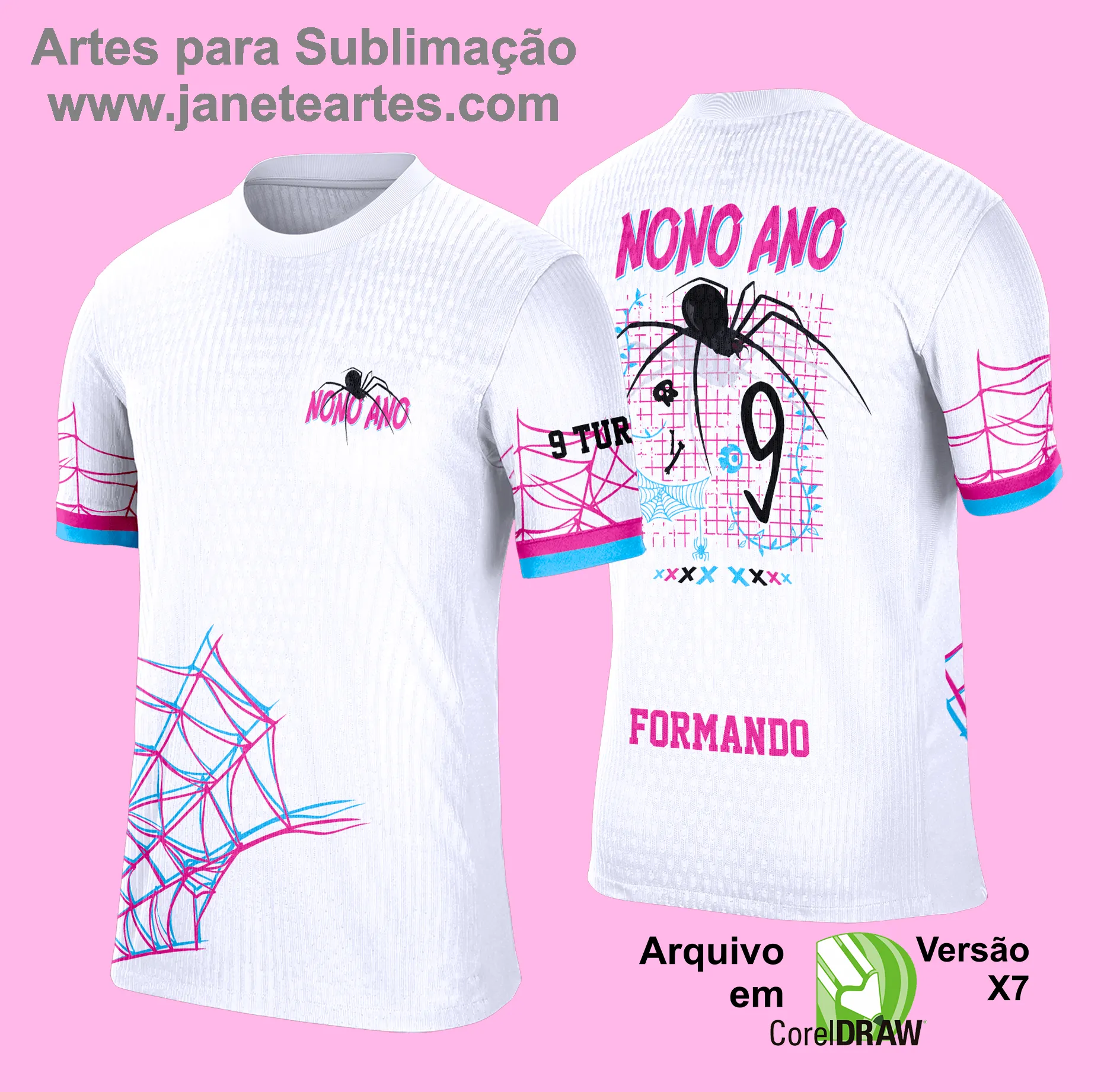 Arte Vetor Camisa Formandos Nono Ano Graffite Aranha