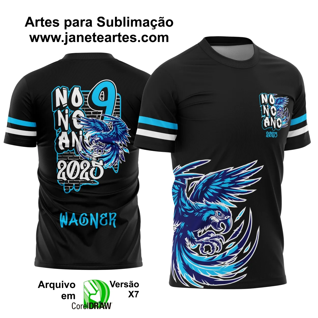 Arte Vetor Camisa Formandos Nono Ano Graffite Arara Azul B