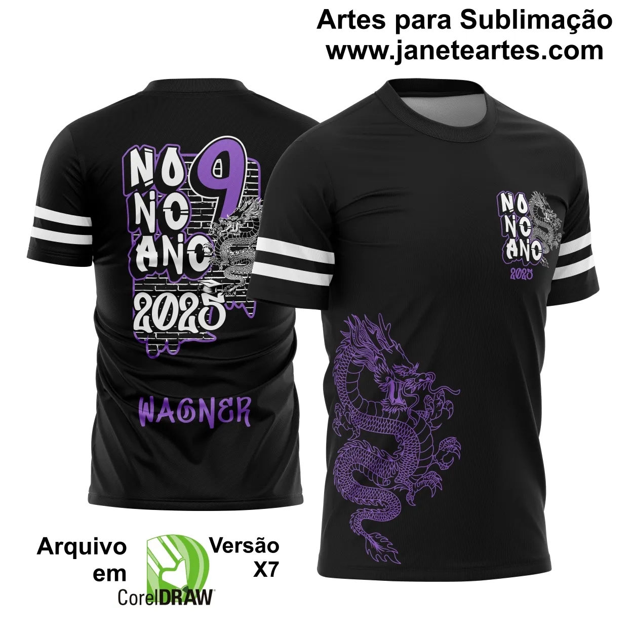 Arte Vetor Camisa Formandos Nono Ano Graffite Dragão