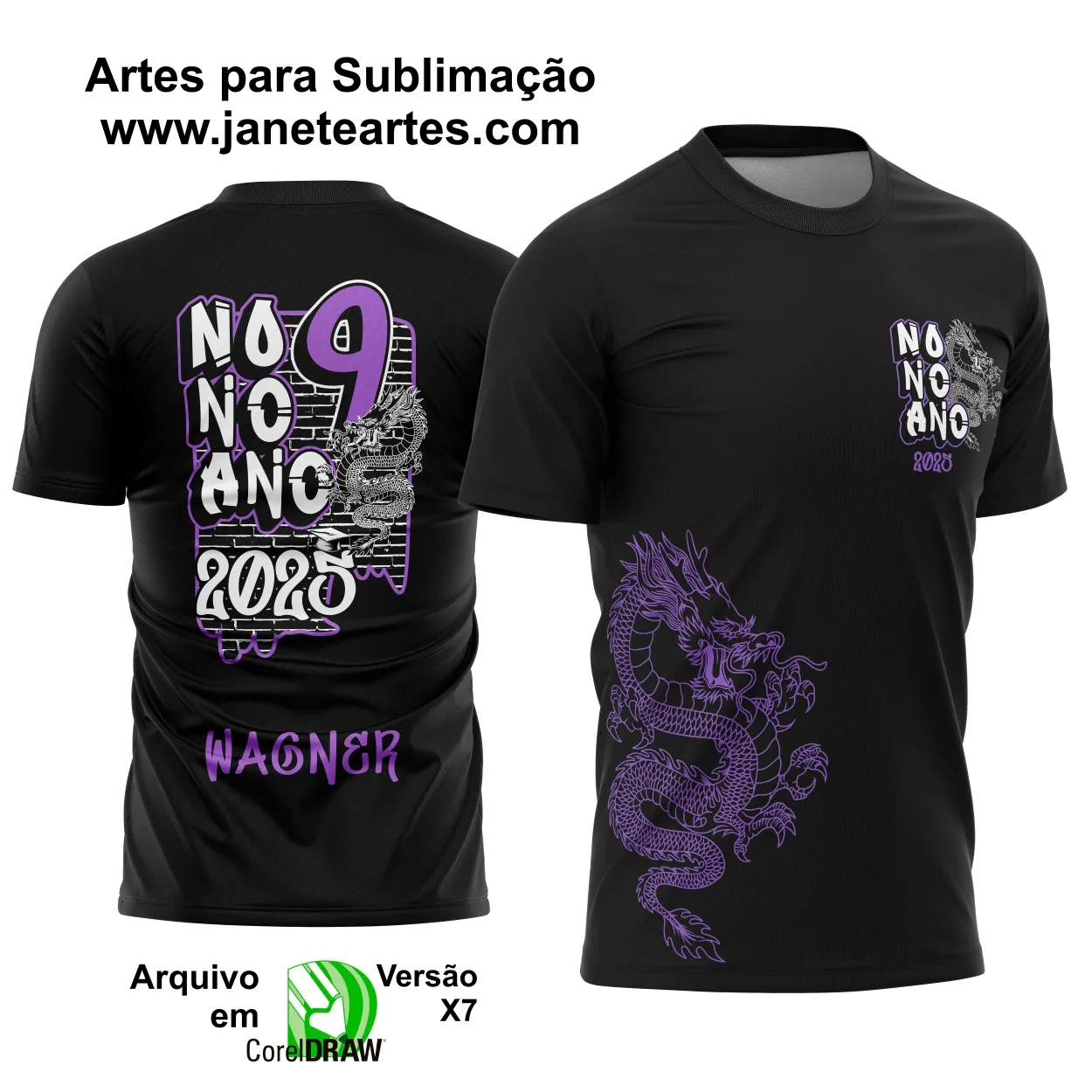 Arte Vetor Camisa Formandos Nono Ano Graffite Dragão