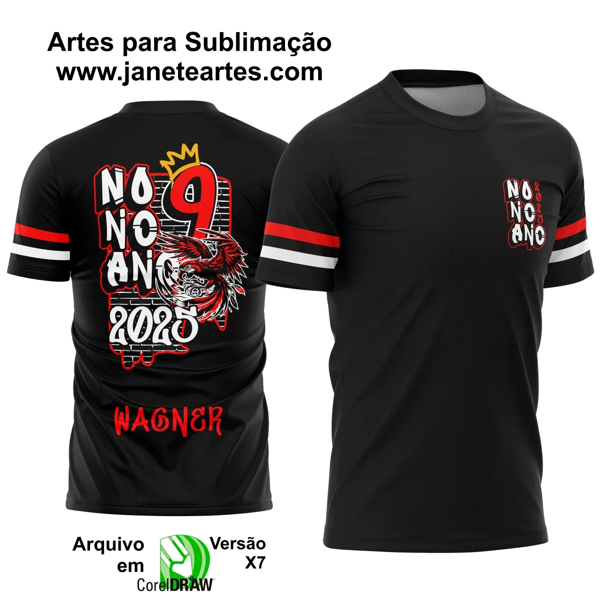 Arte Vetor Camisa Formandos Nono Ano Graffiti Arara