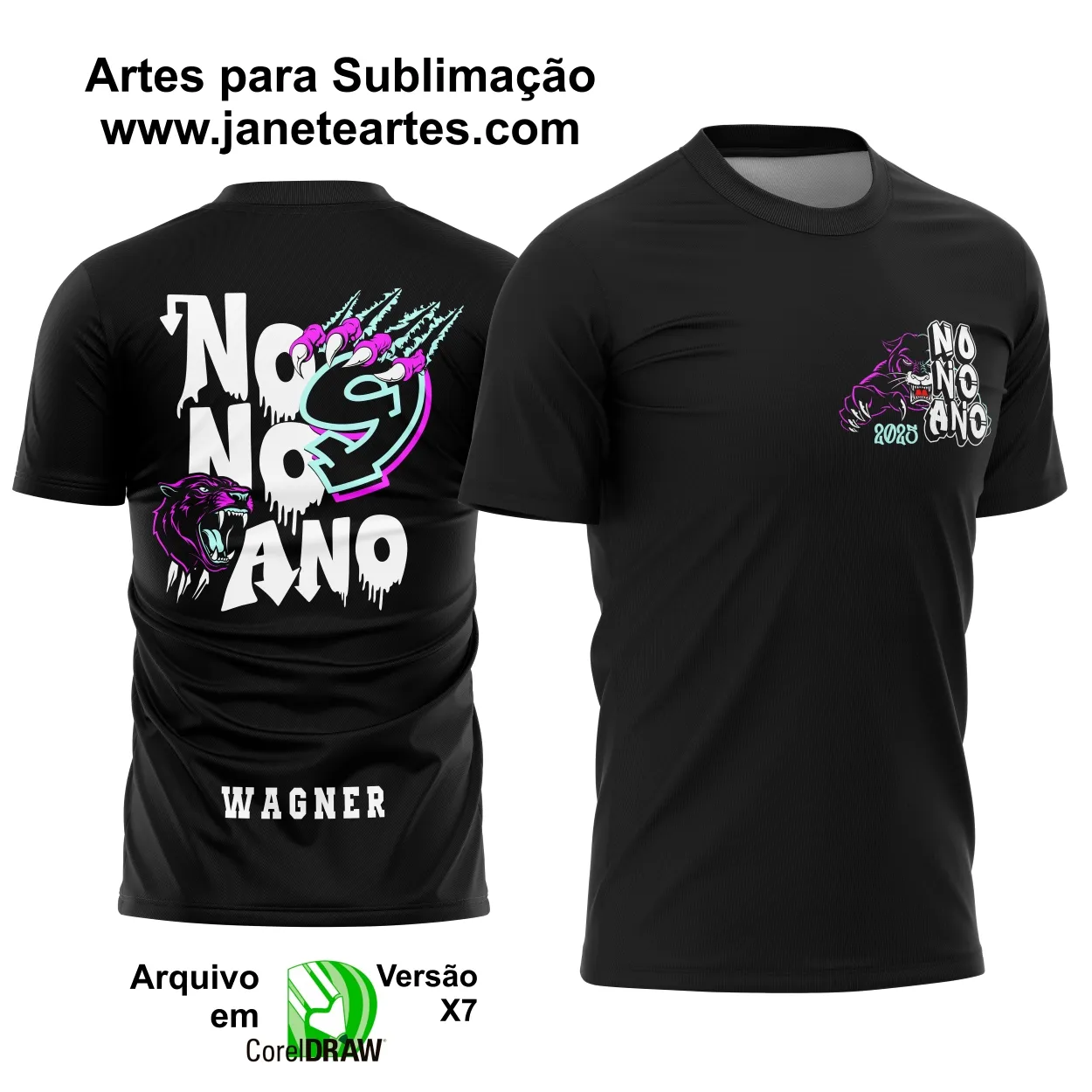 Arte Vetor Camisa Formandos Nono Ano Pantera Negra 2025